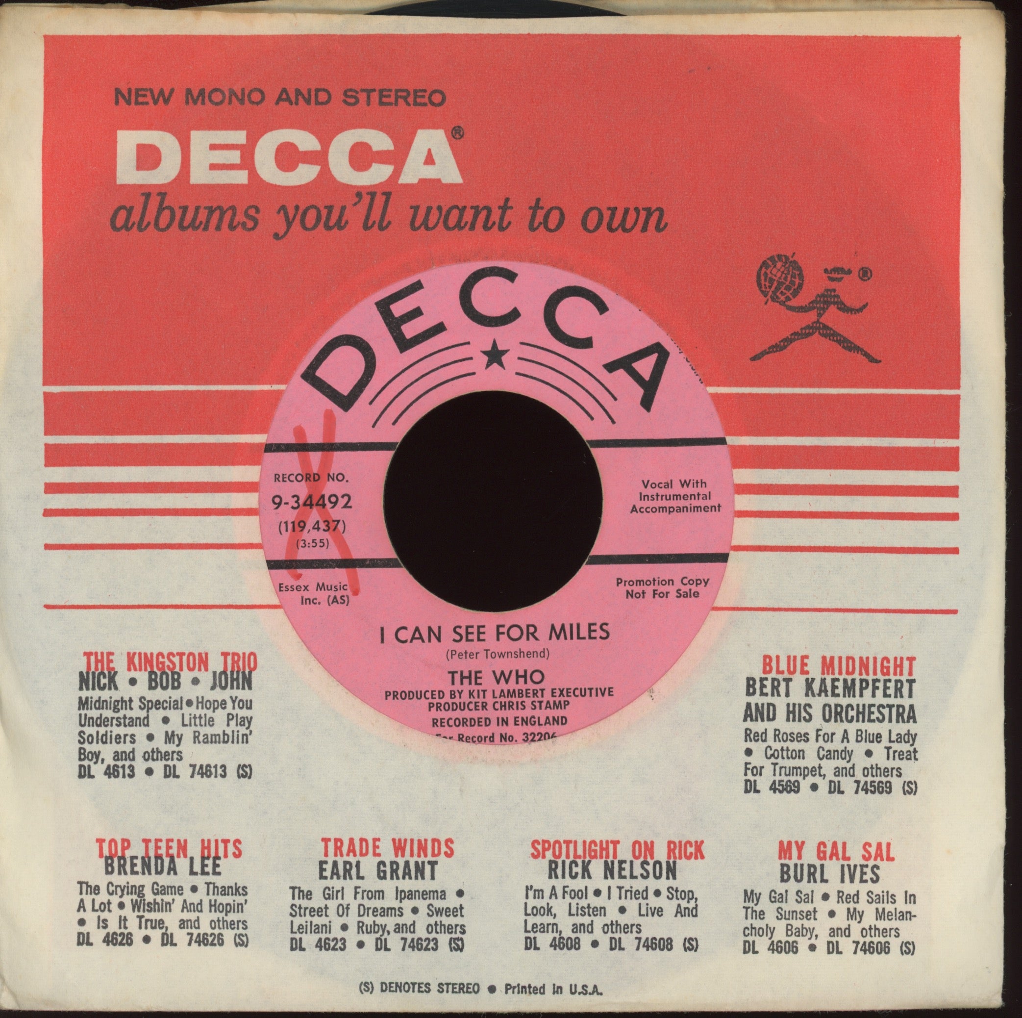 The Who - I Can See For Miles on Decca Promo