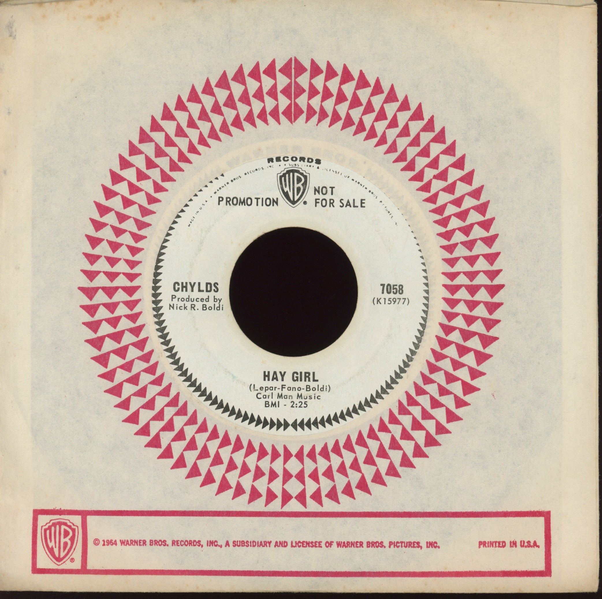 The Chylds - I Want More (Lovin) on WB Promo Fuzz Garage 45