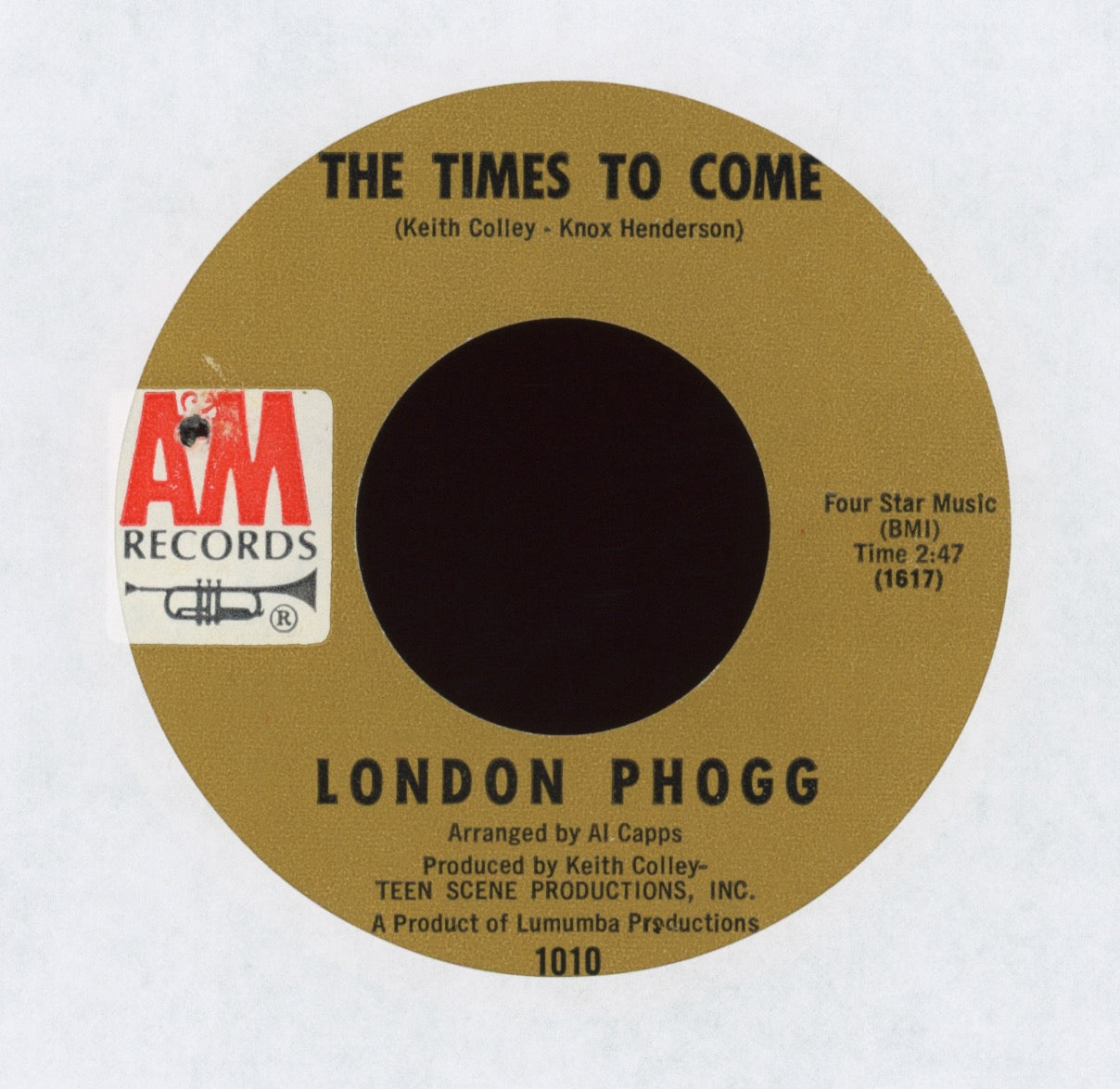 London Phogg - The Times To Come on A&M Pop Psych Rock 45