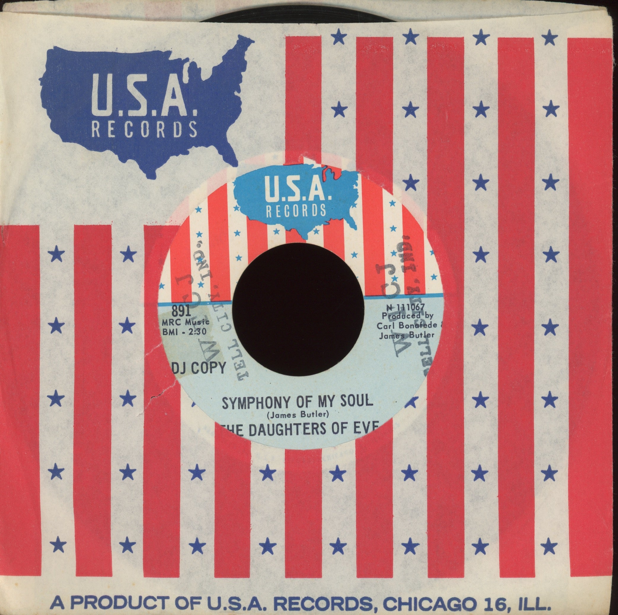 The Daughters Of Eve - Symphony Of Soul on U.S.A. Promo Northern Soul 45