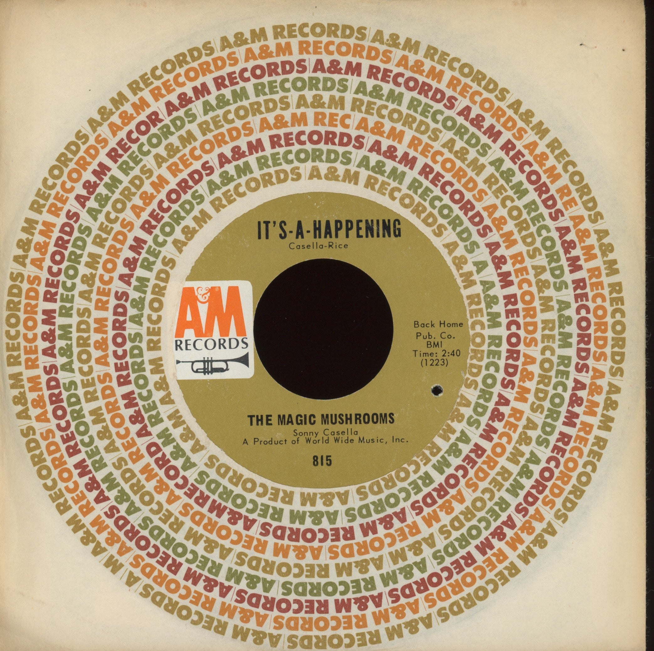 The Magic Mushrooms - It's-A-Happening on A&M Psych Rock 45