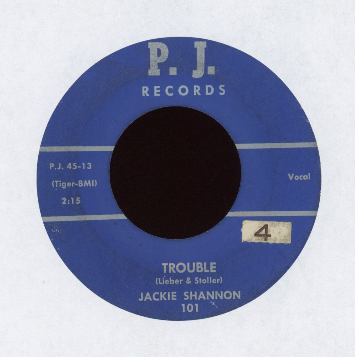 Jackie Shannon - Trouble on P.J. Rockabilly 45