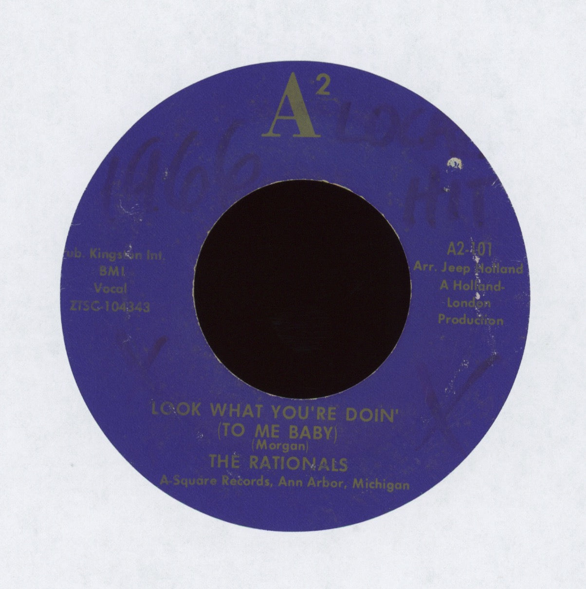 The Rationals - Look What You're Doin' (To Me Baby) on A2 Garage 45