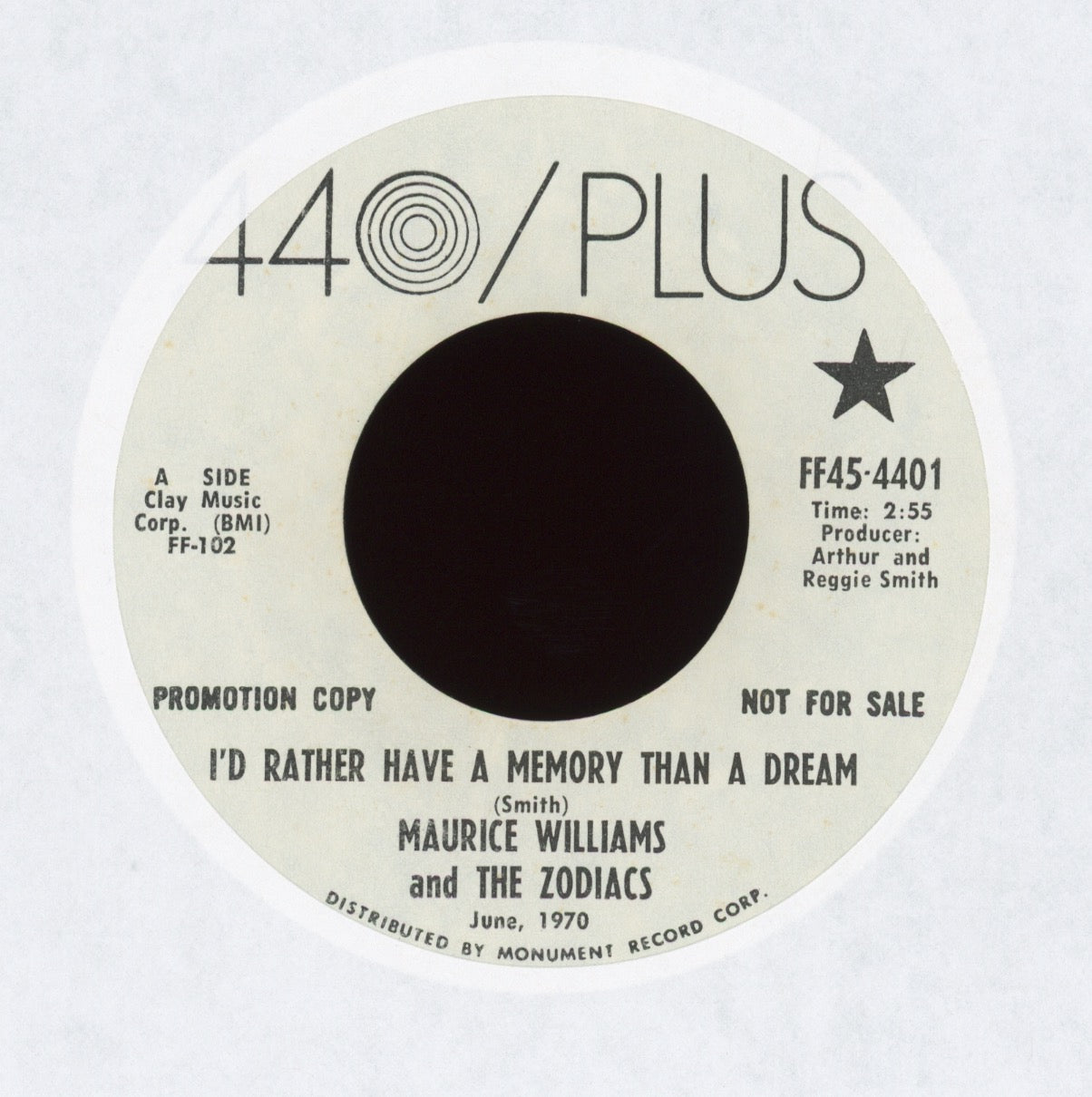 Maurice Williams & The Zodiacs - I’d Rather Have A Memory Than A Dream on 440 Plus Soul Funk 45