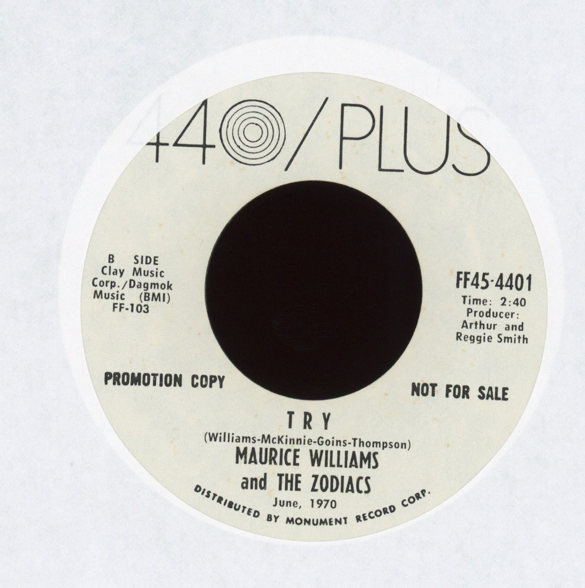 Maurice Williams & The Zodiacs - I’d Rather Have A Memory Than A Dream on 440 Plus Soul Funk 45