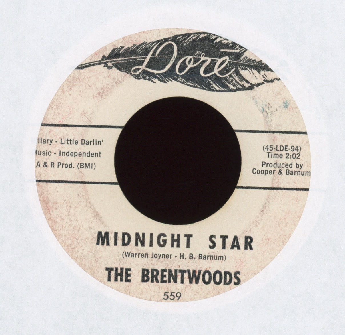 The Brentwoods - Midnight Star on Dore R&B Doo Wop 45
