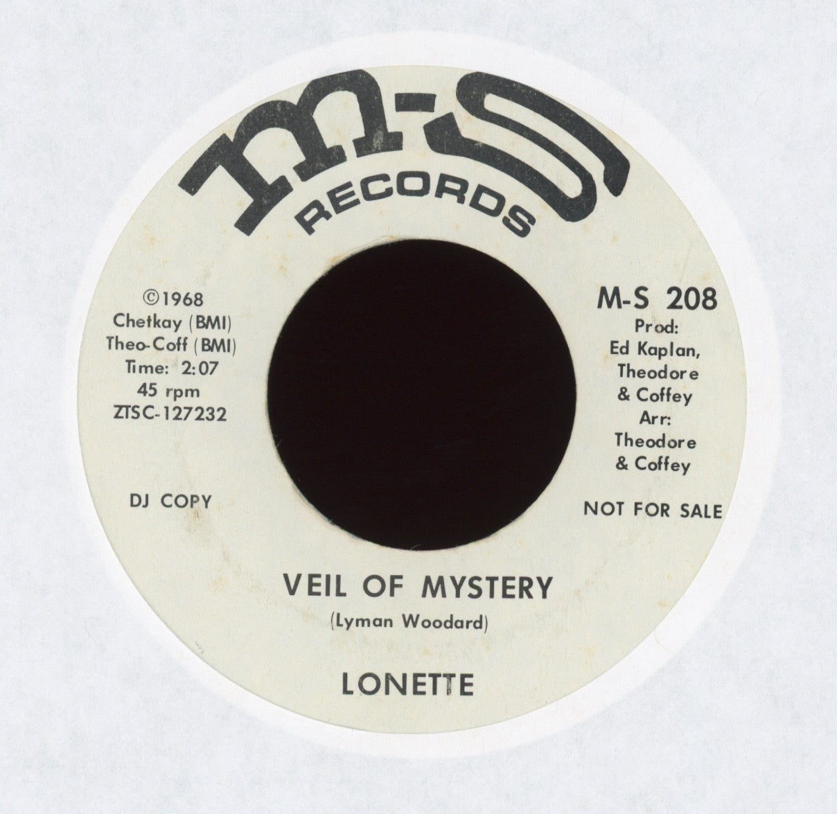 Lonette McKee - Veil Of Mystery on M-S Promo Northern Soul 45