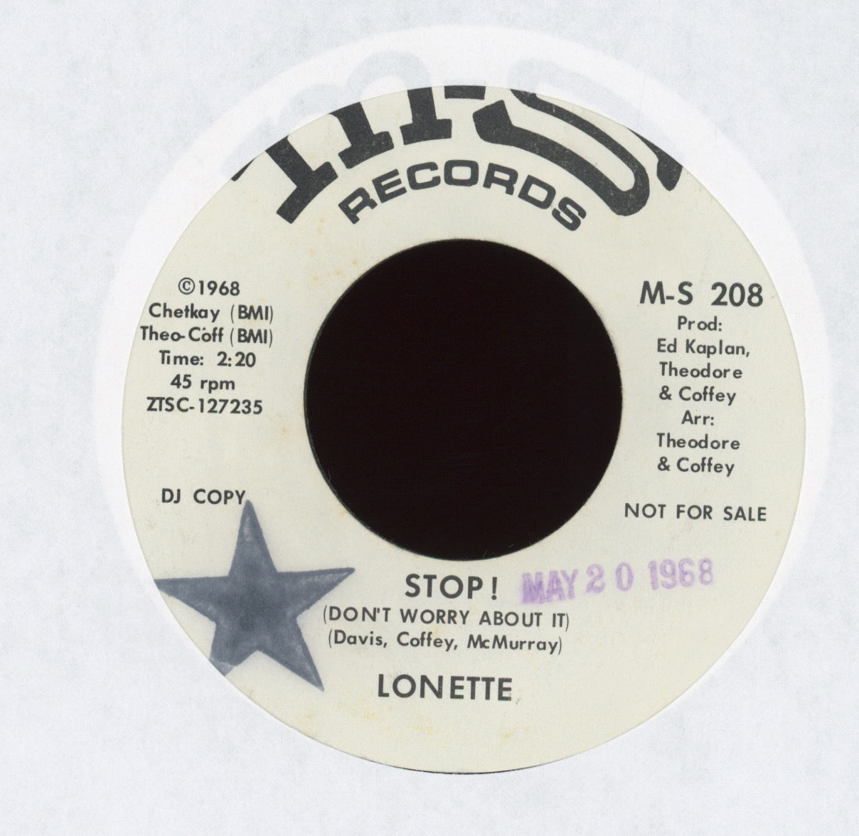 Lonette McKee - Veil Of Mystery on M-S Promo Northern Soul 45