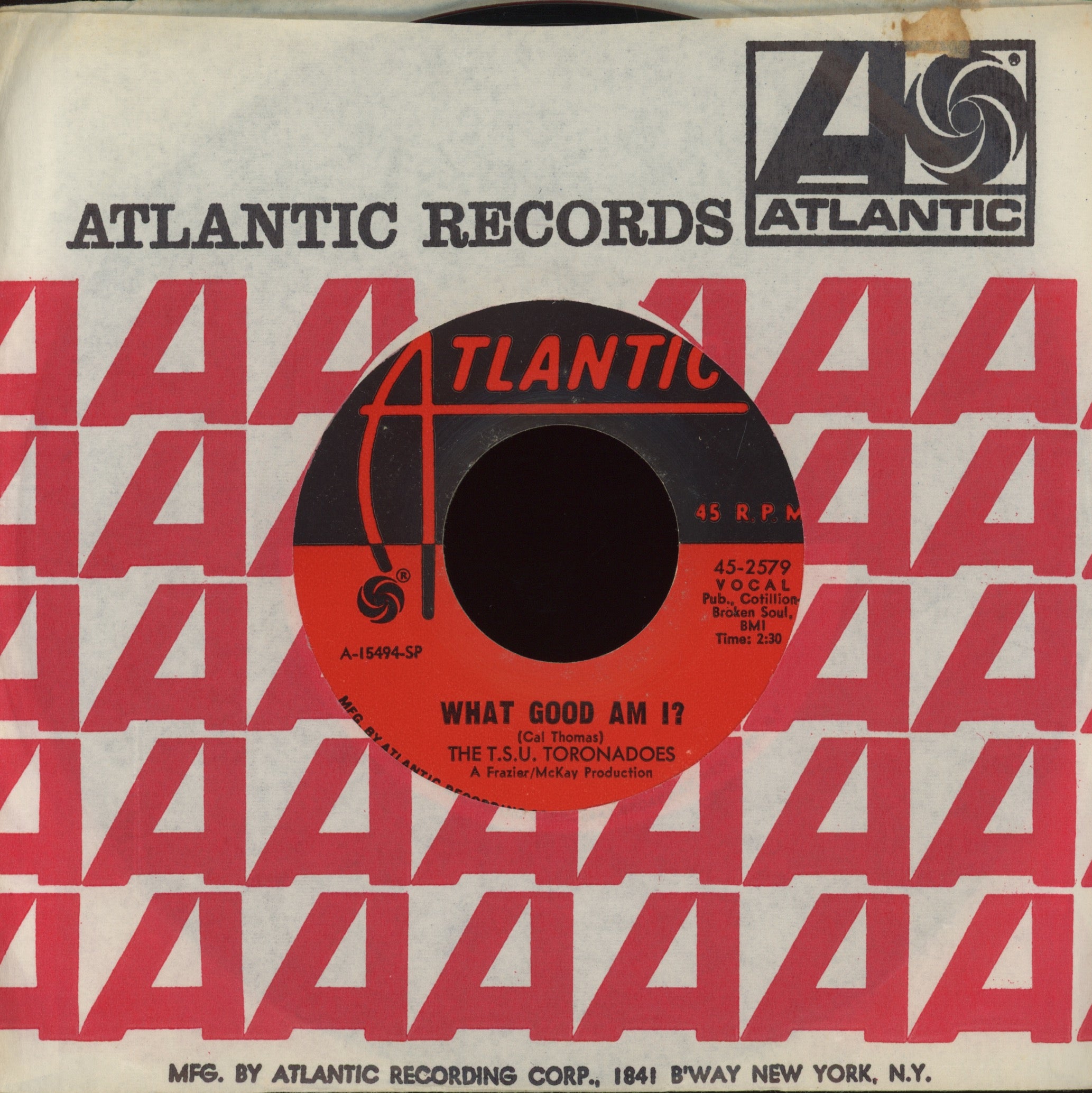 The T.S.U. Toronadoes - What Good Am I? on Atlantic Northern Soul 45