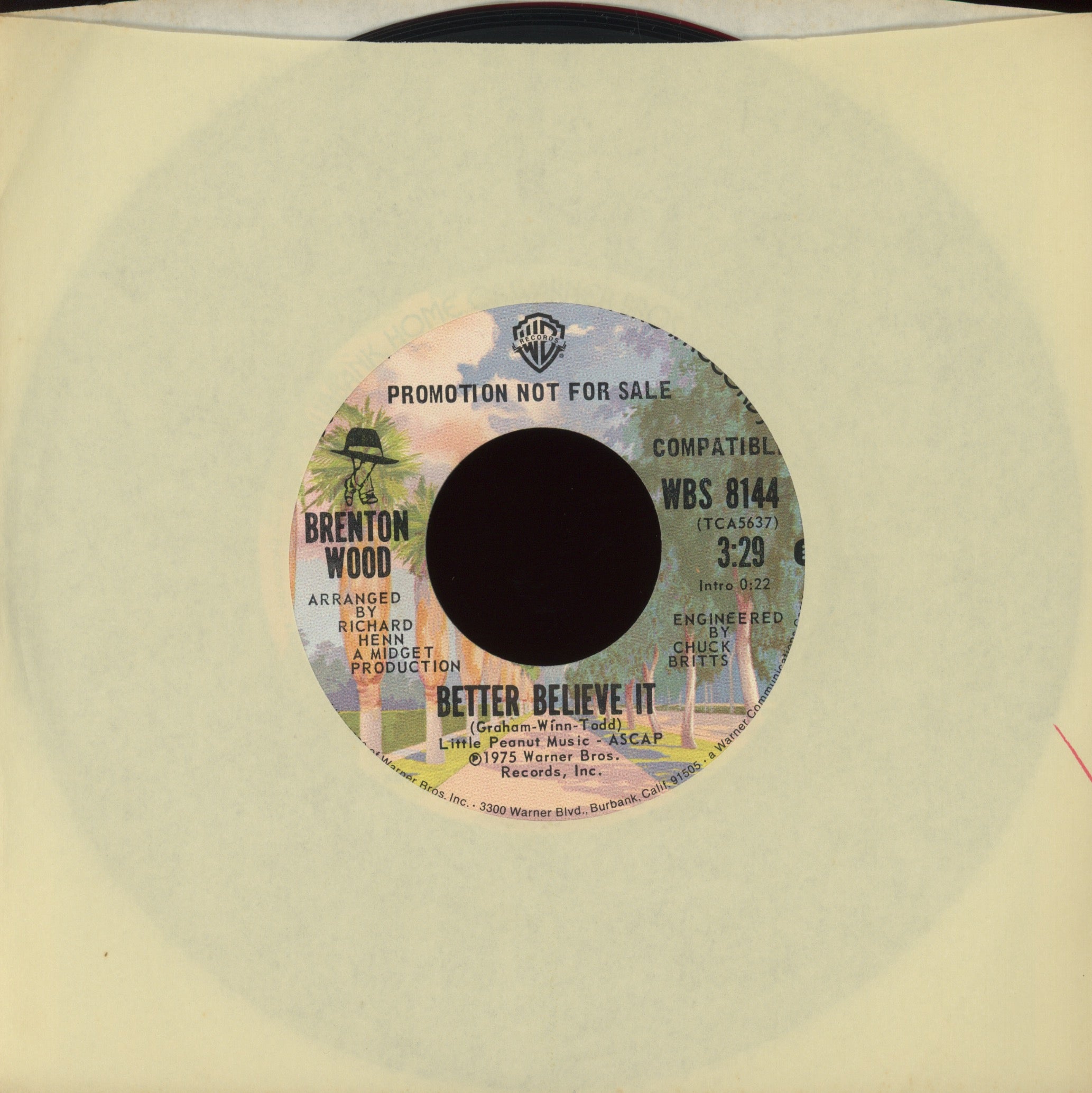 Brenton Wood - Better Believe It on WB Promo 70's Soul 45