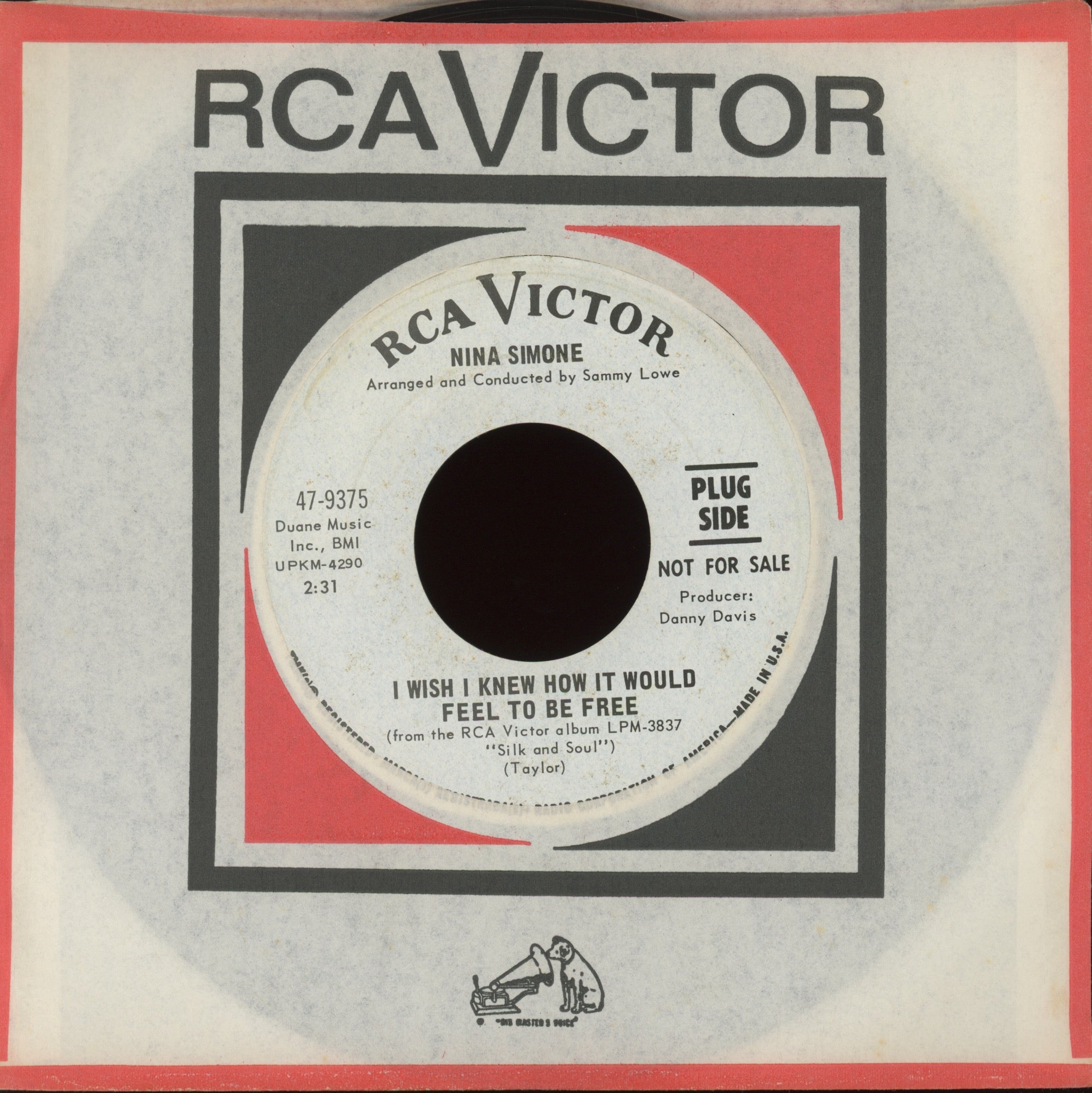 Nina Simone - I Wish I Knew How It Would Feel To Be Free on RCA Promo 45
