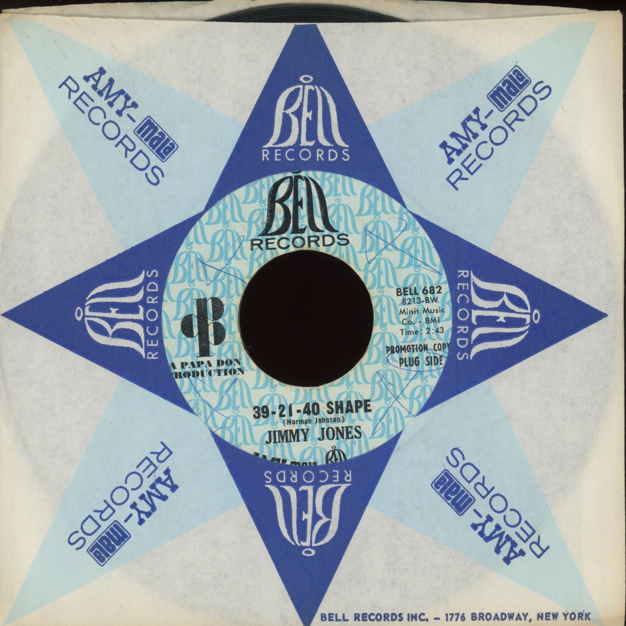 Jimmy Jones - 39-21-40 Shape on Bell Promo Northern Soul 45