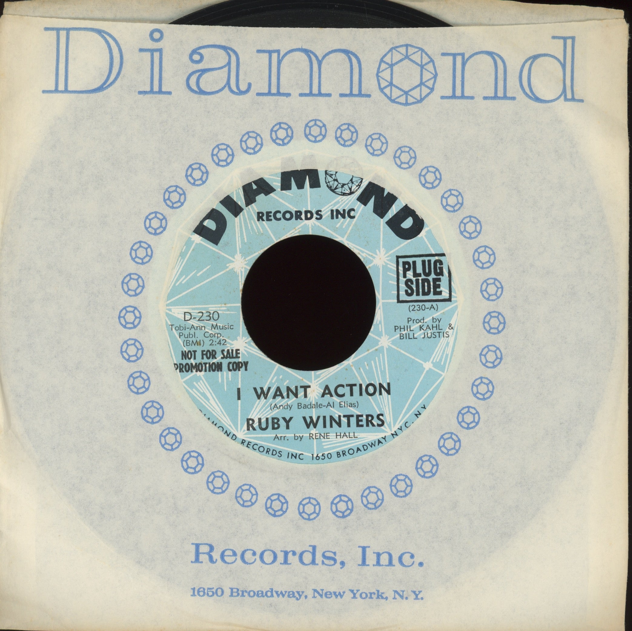Ruby Winters - I Want Action on Diamond Promo Northern Soul 45