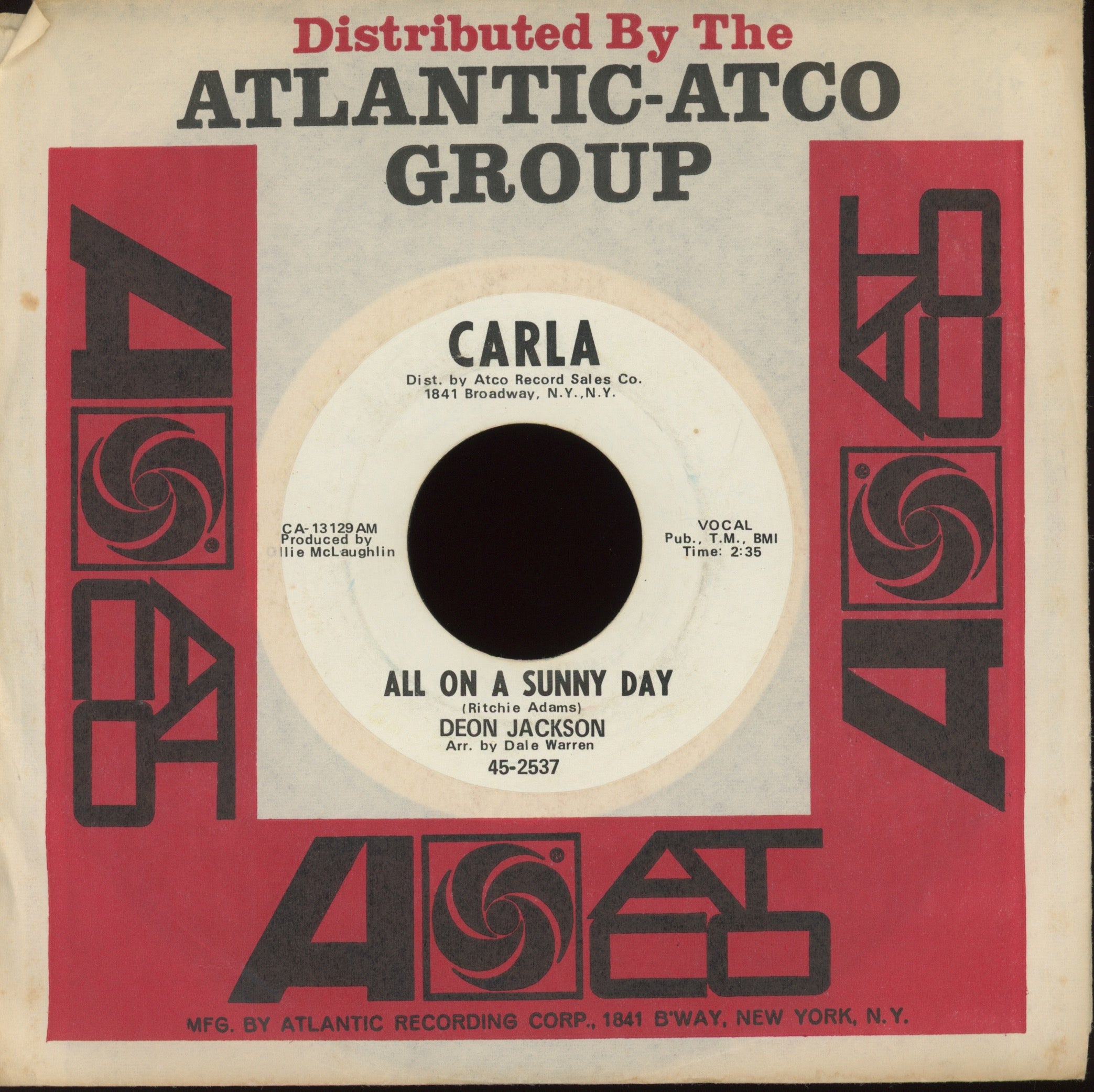 Deon Jackson - Ooh Baby / All On A Sunny Day Promo Northern Soul 45