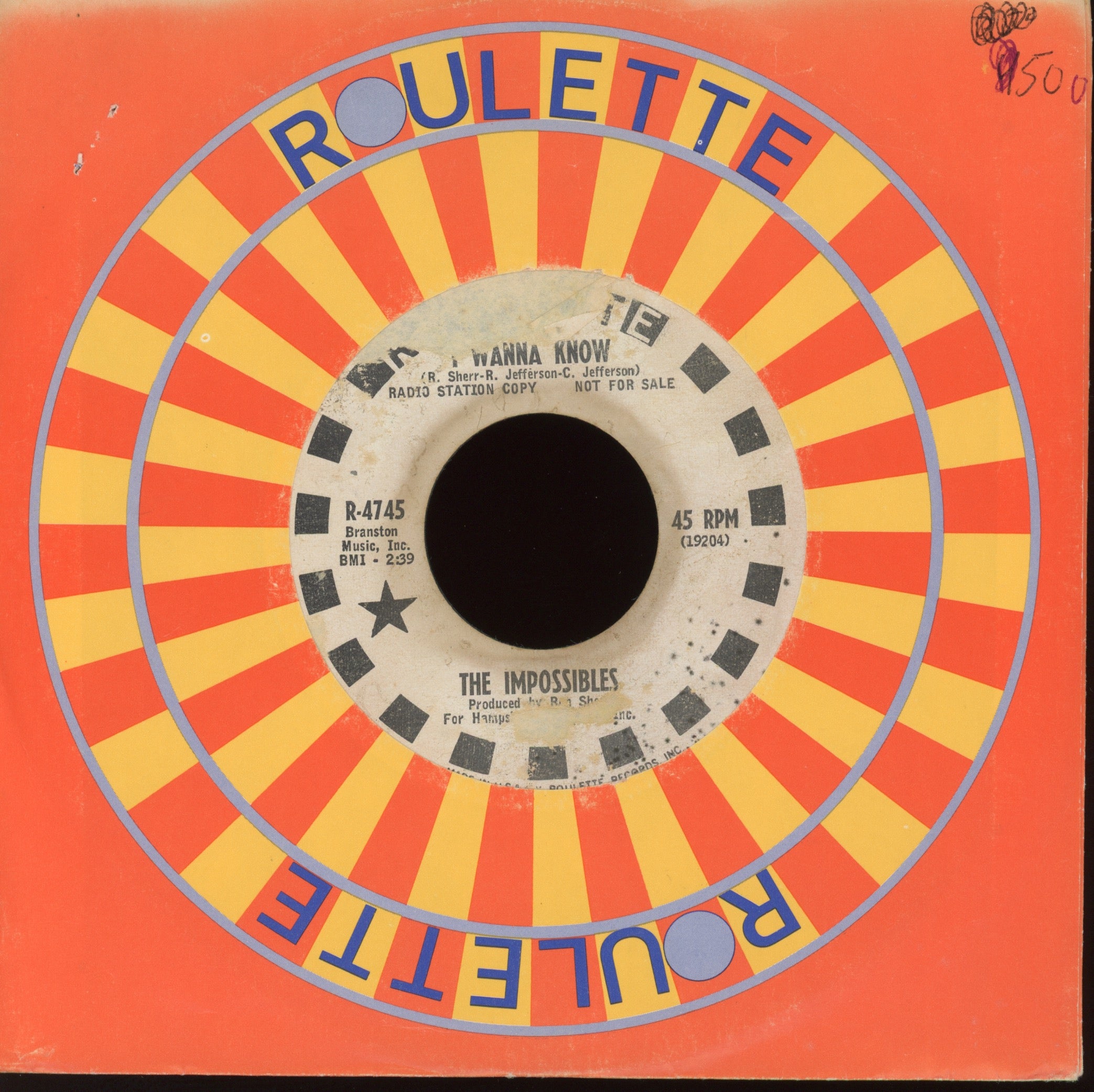 The Impossibles - I Wanna Know on Roulette Promo Northern Soul 45