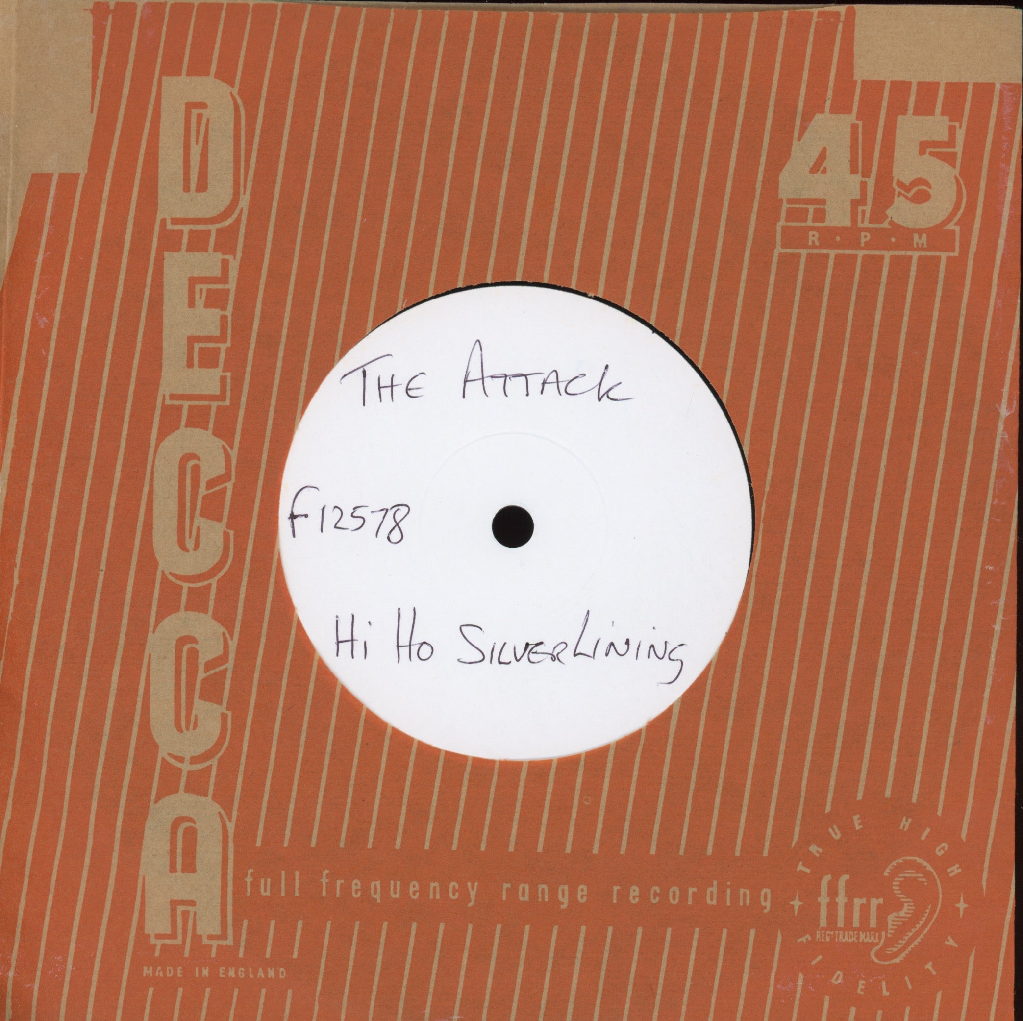 The Attack - Hi-Ho Silver Lining on Decca UK Test Press Mod Beat 45