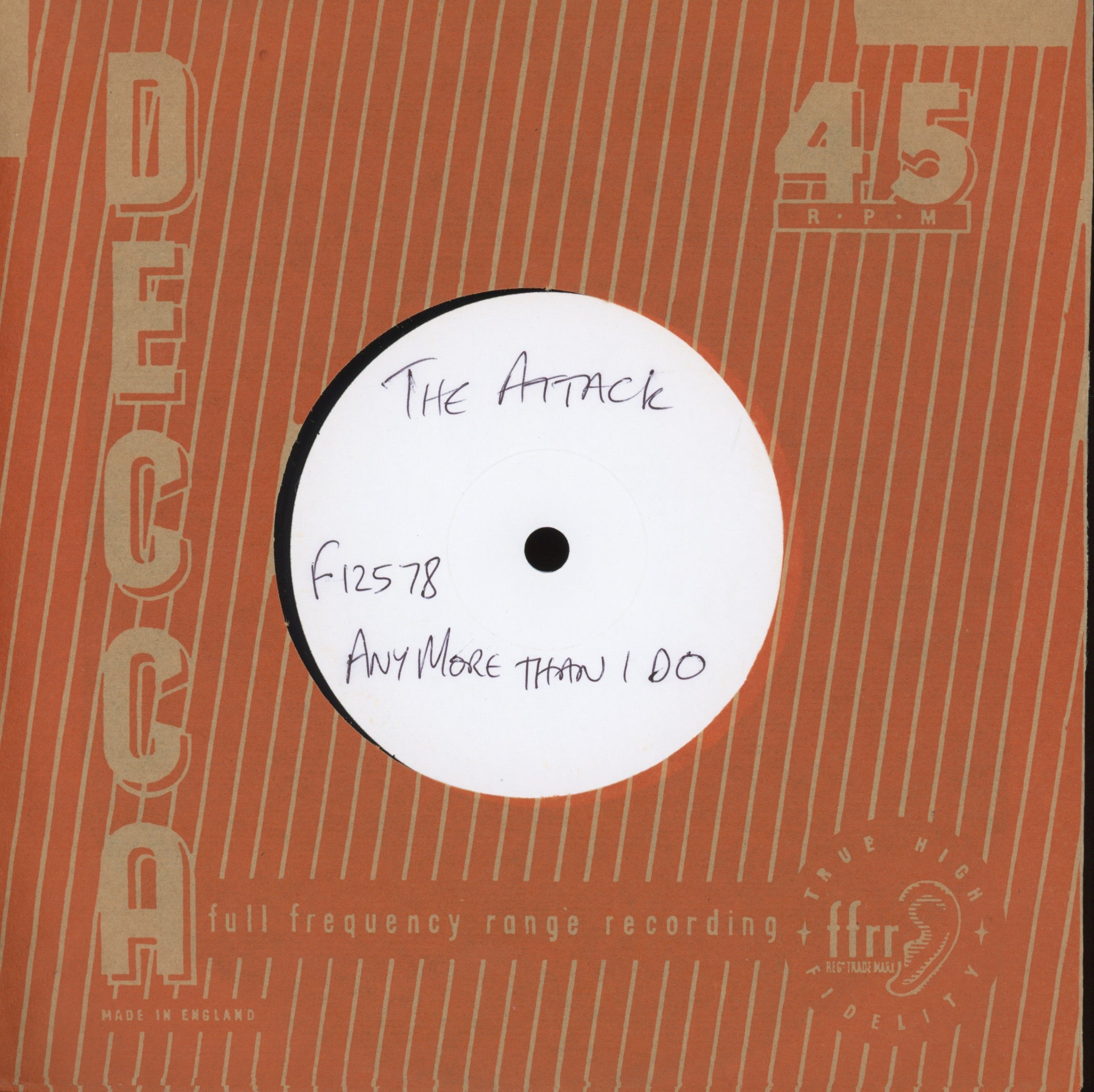 The Attack - Hi-Ho Silver Lining on Decca UK Test Press Mod Beat 45