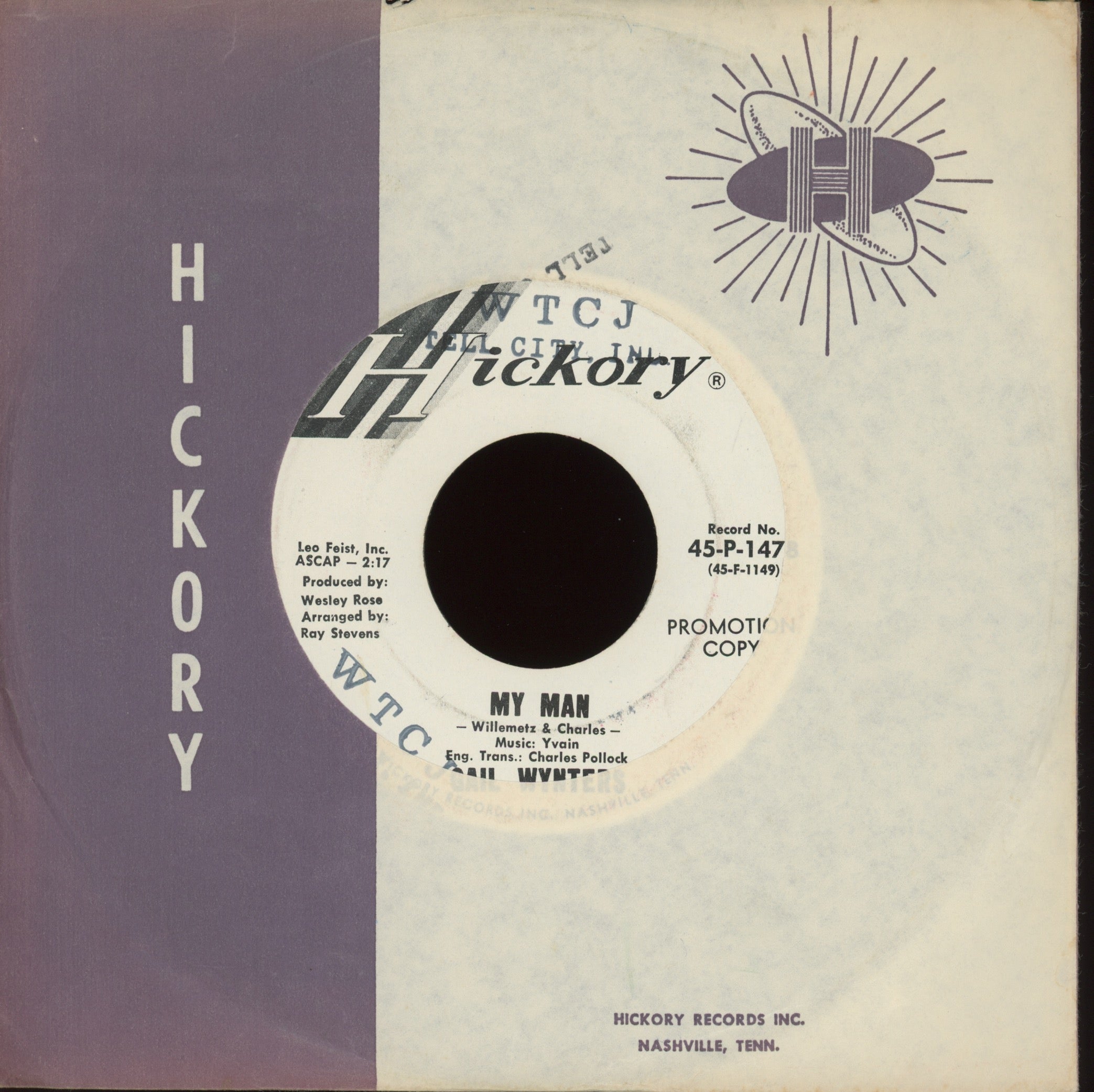 Gail Wynters - You Don't Have To Be In Love on Hickory Promo Northern Soul 45