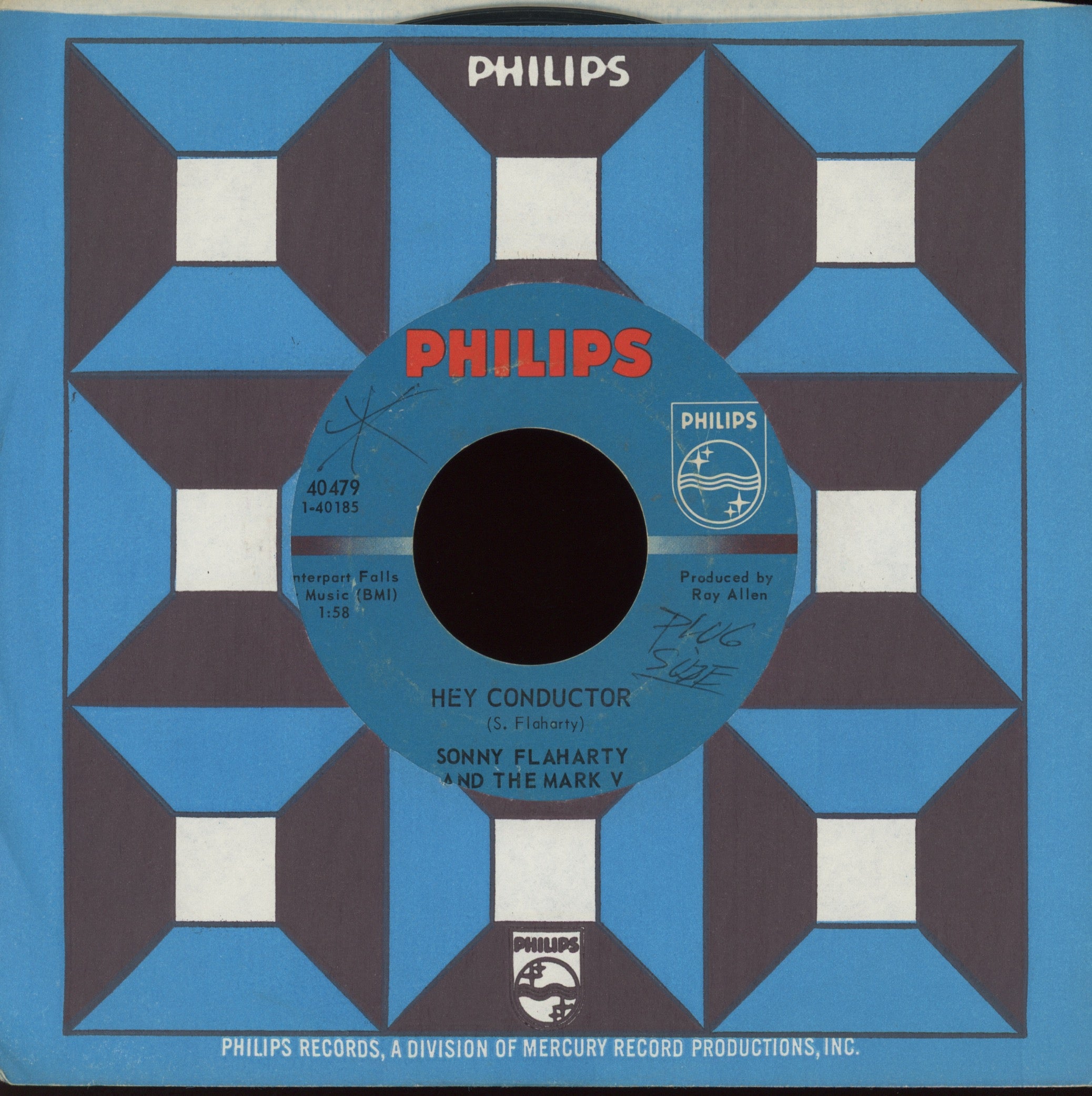 Sonny Flaharty & The Mark V - Hey Conductor on Philips Garage Fuzz 45