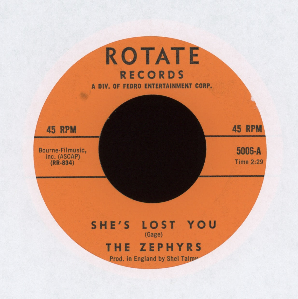 The Zephyrs - She's Lost You on Rotate Garage 45