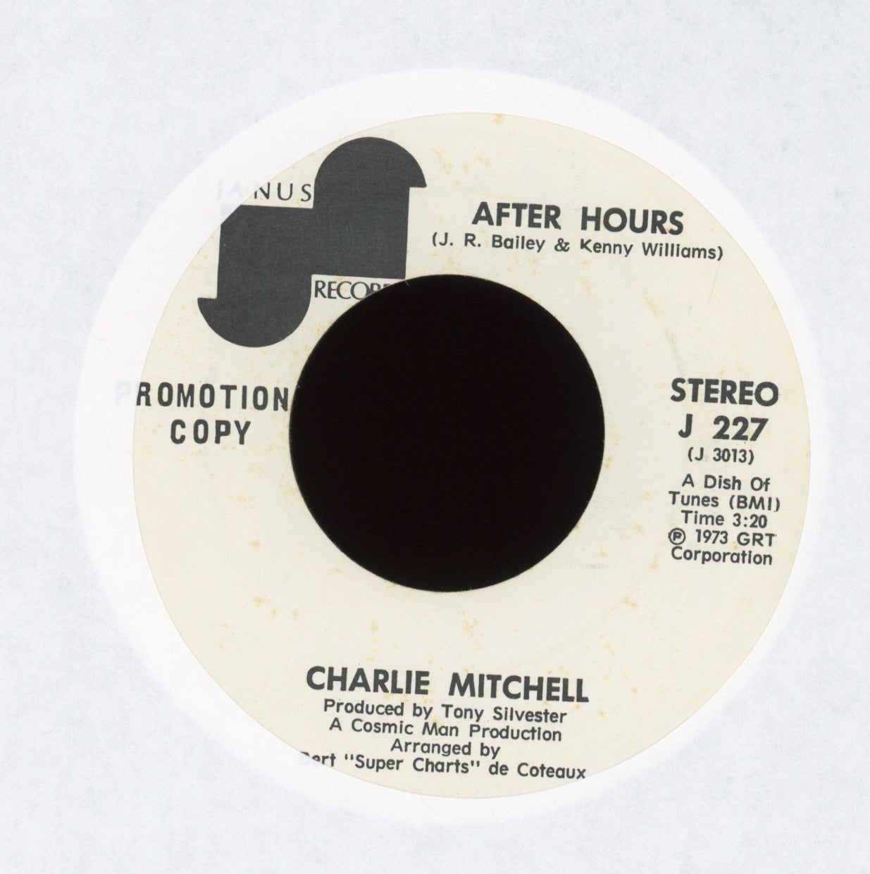 Charlie Mitchell - After Hours on Janus Promo Funk 45