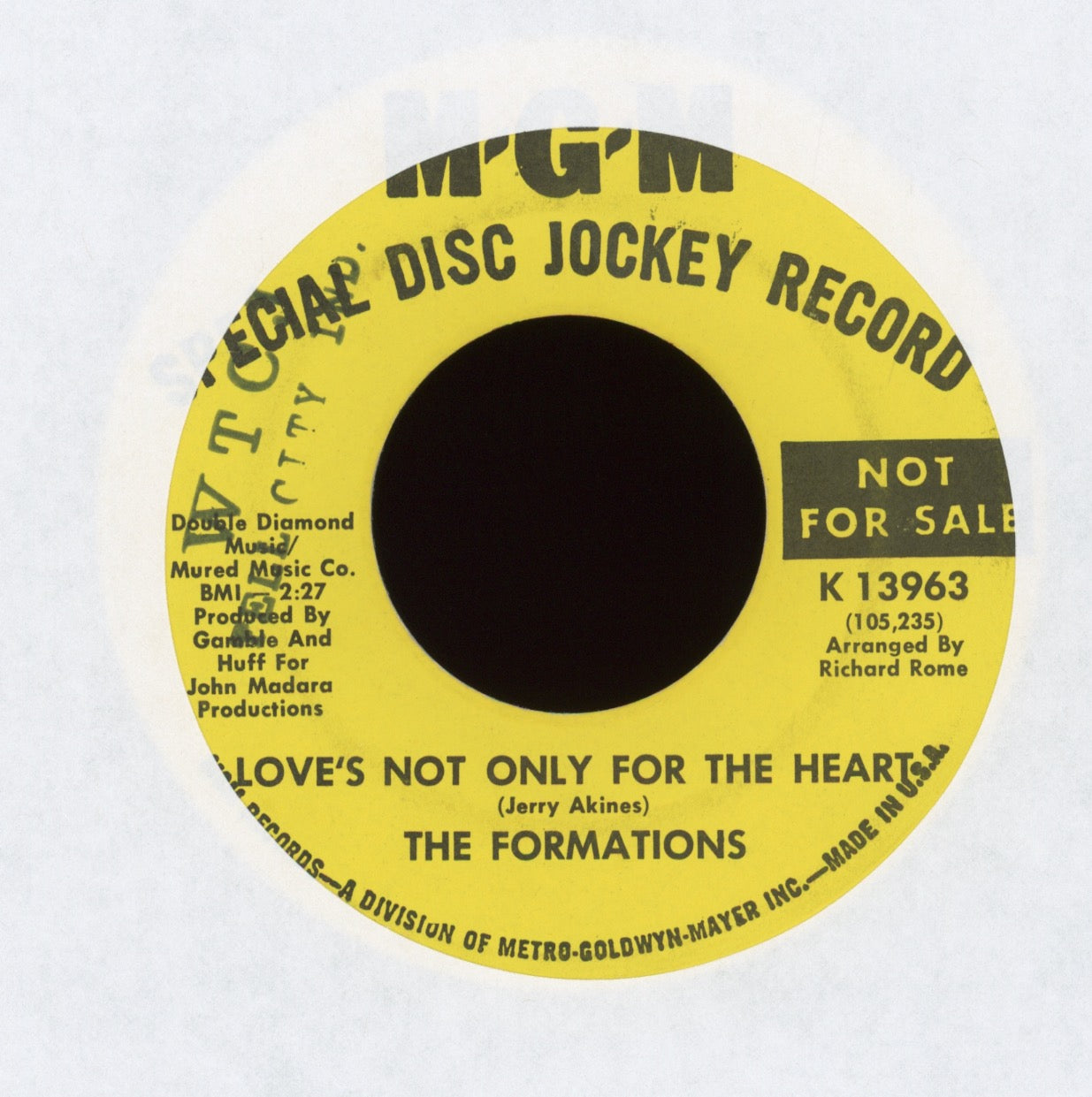 The Formations - Lonely Voice Of Love on MGM Promo Northern Soul 45