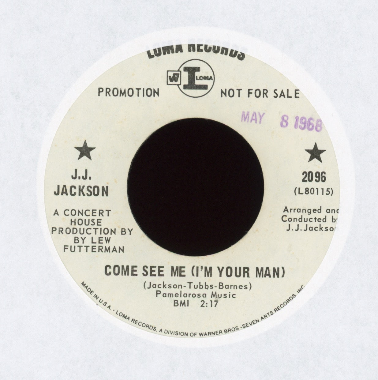 J.J. Jackson - Come See Me (I'm Your Man) on Loma Promo Northern Soul 45