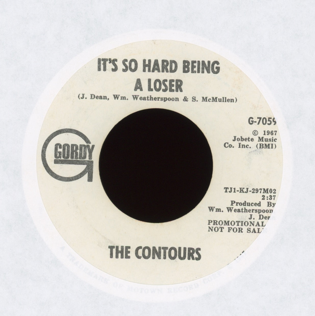 The Contours - It's So Hard Being A Loser on Gordy Promo Northern Soul 45