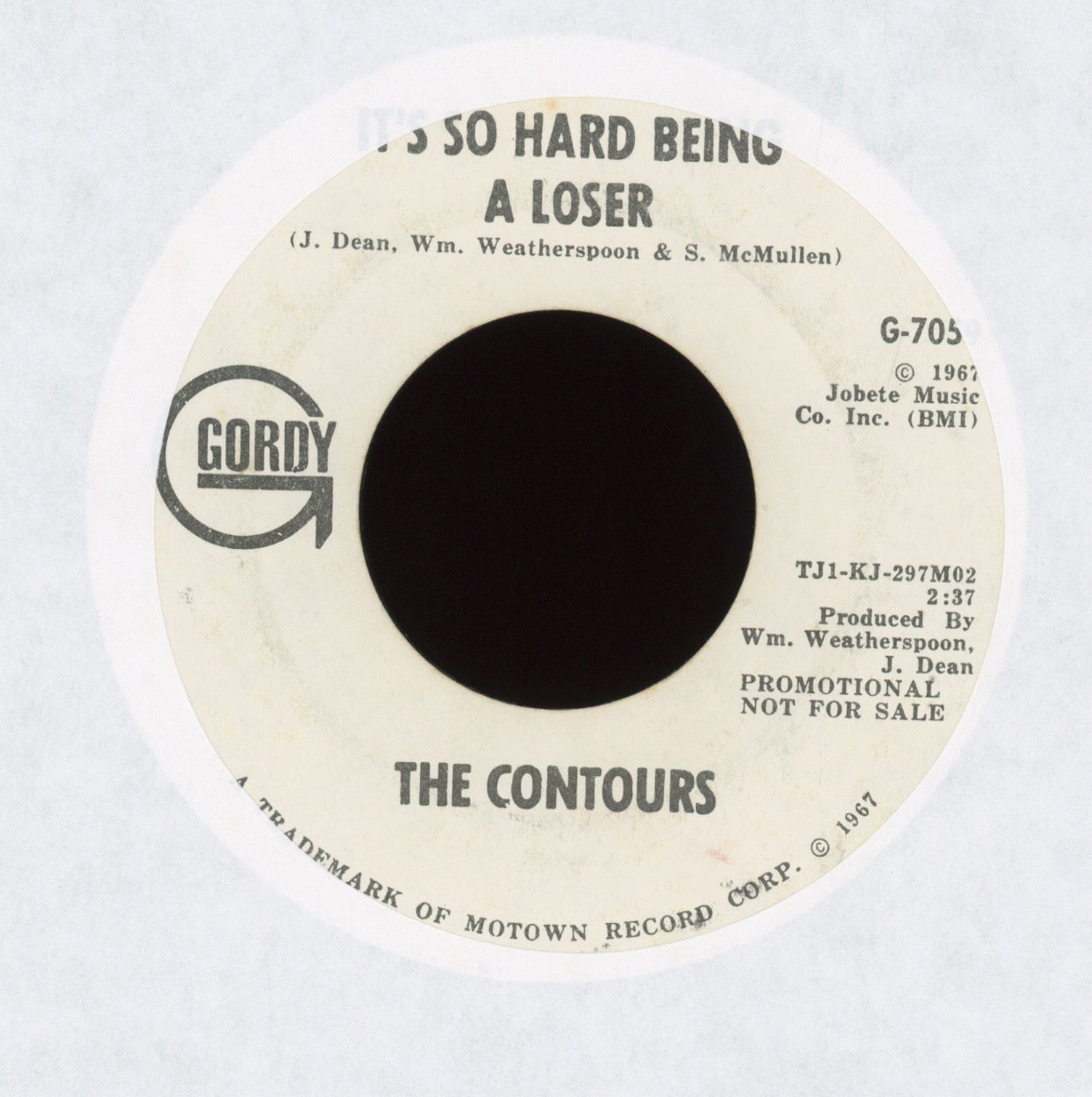 The Contours - It's So Hard Being A Loser on Gordy Promo Northern Soul 45