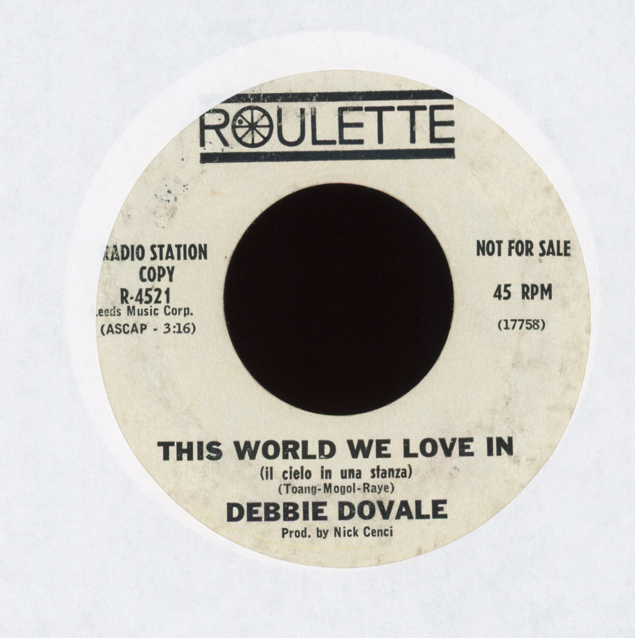 Debbie Dovale - Hey Lover on Roulette Promo Northern Soul 45
