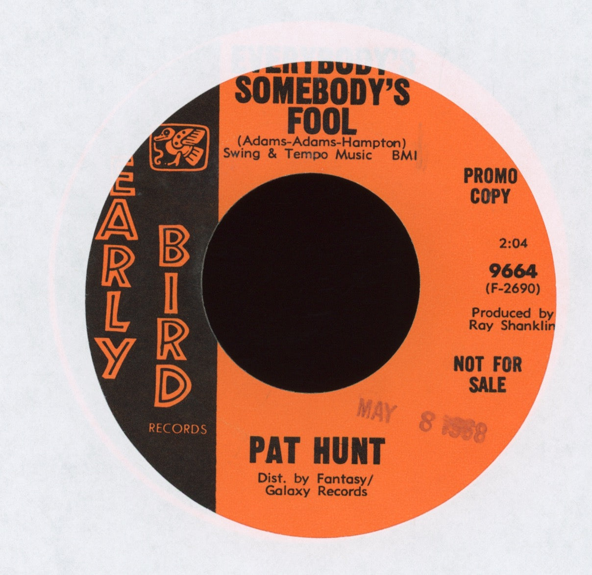 Pat Hunt - Super Cool (You're Just Super Fool) on Early Bird Promo Funk 45