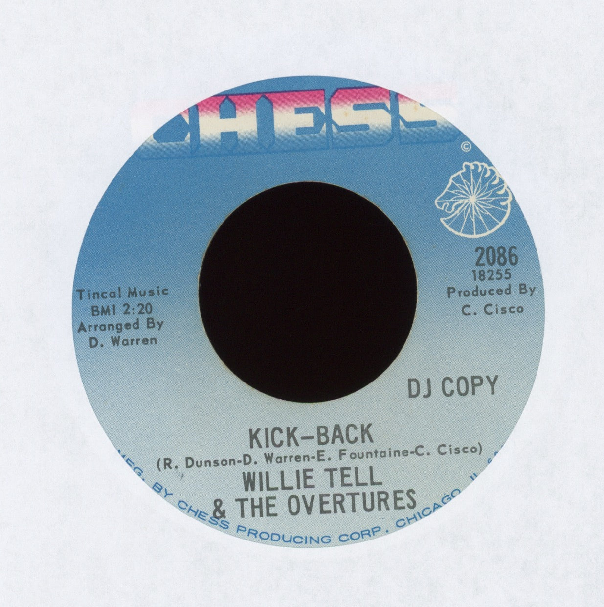 Willie Tell & The Overtures - Kick-Back on Chess Promo Funk 45 Breaks