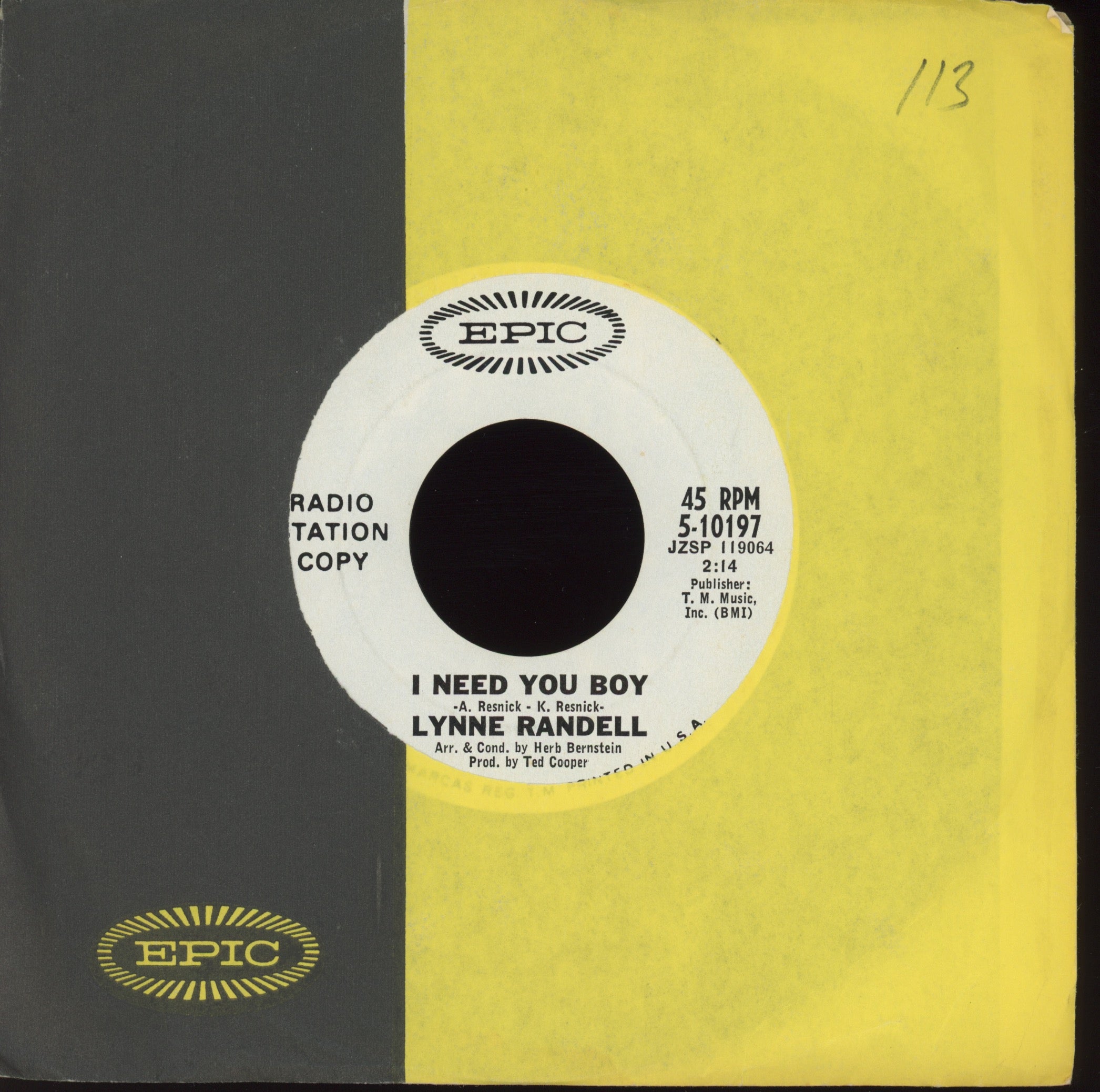 Lynne Randell - That's A Hoe Down on Epic Promo Northern Soul 45