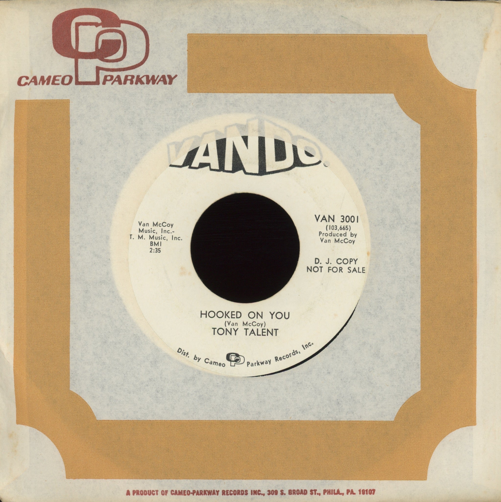 Tony Talent - Gotta Tell Somebody (About My Baby) on Vando Promo Northern Soul 45
