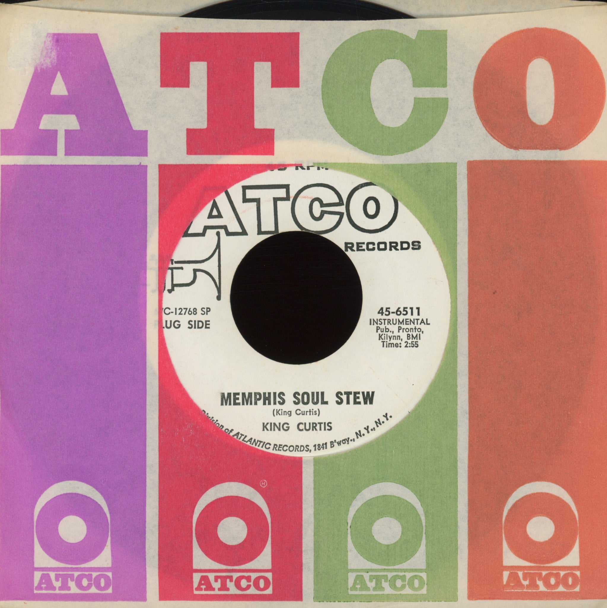King Curtis - Memphis Soul Stew on Atco Promo Funk 45