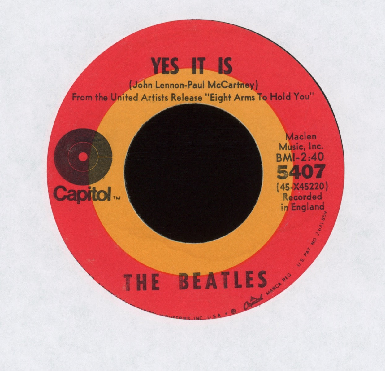 The Beatles - Ticket To Ride on Capitol Target Label 45