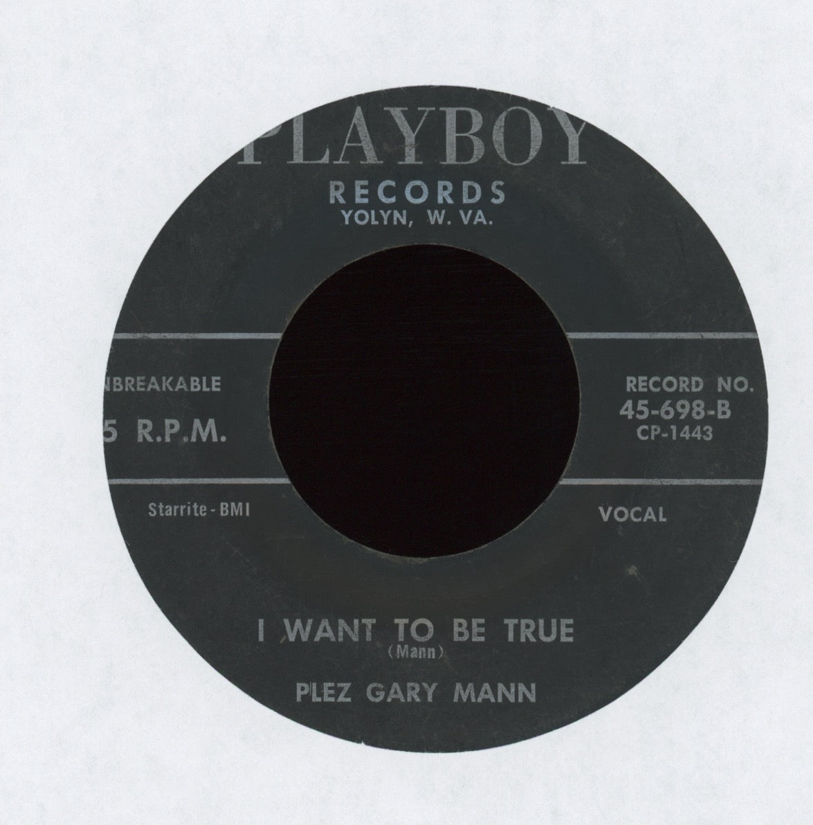 Plez Gary Mann - Cheer Me Up on Playboy Rare Rockabilly 45