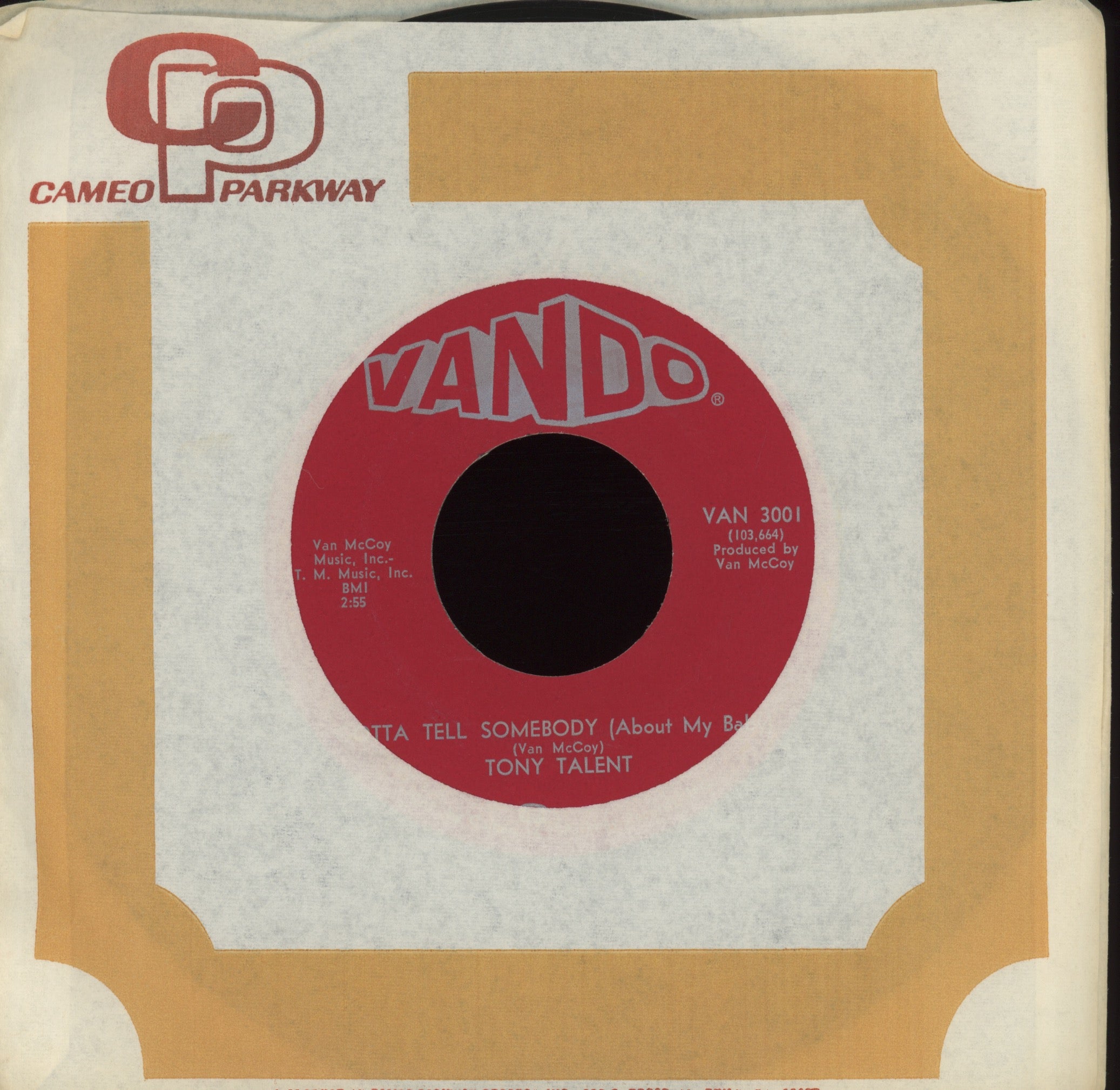 Tony Talent - Gotta Tell Somebody (About My Baby) on Vando Northern Soul 45