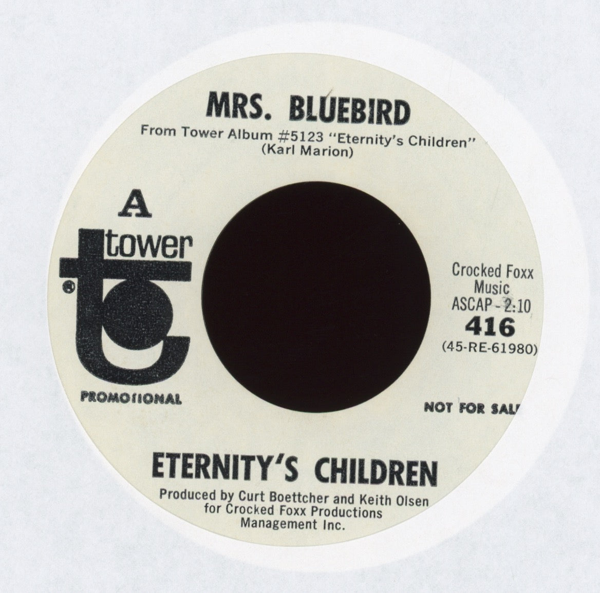Eternity's Children - Mrs. Bluebird on Tower Promo Pop Psych 45