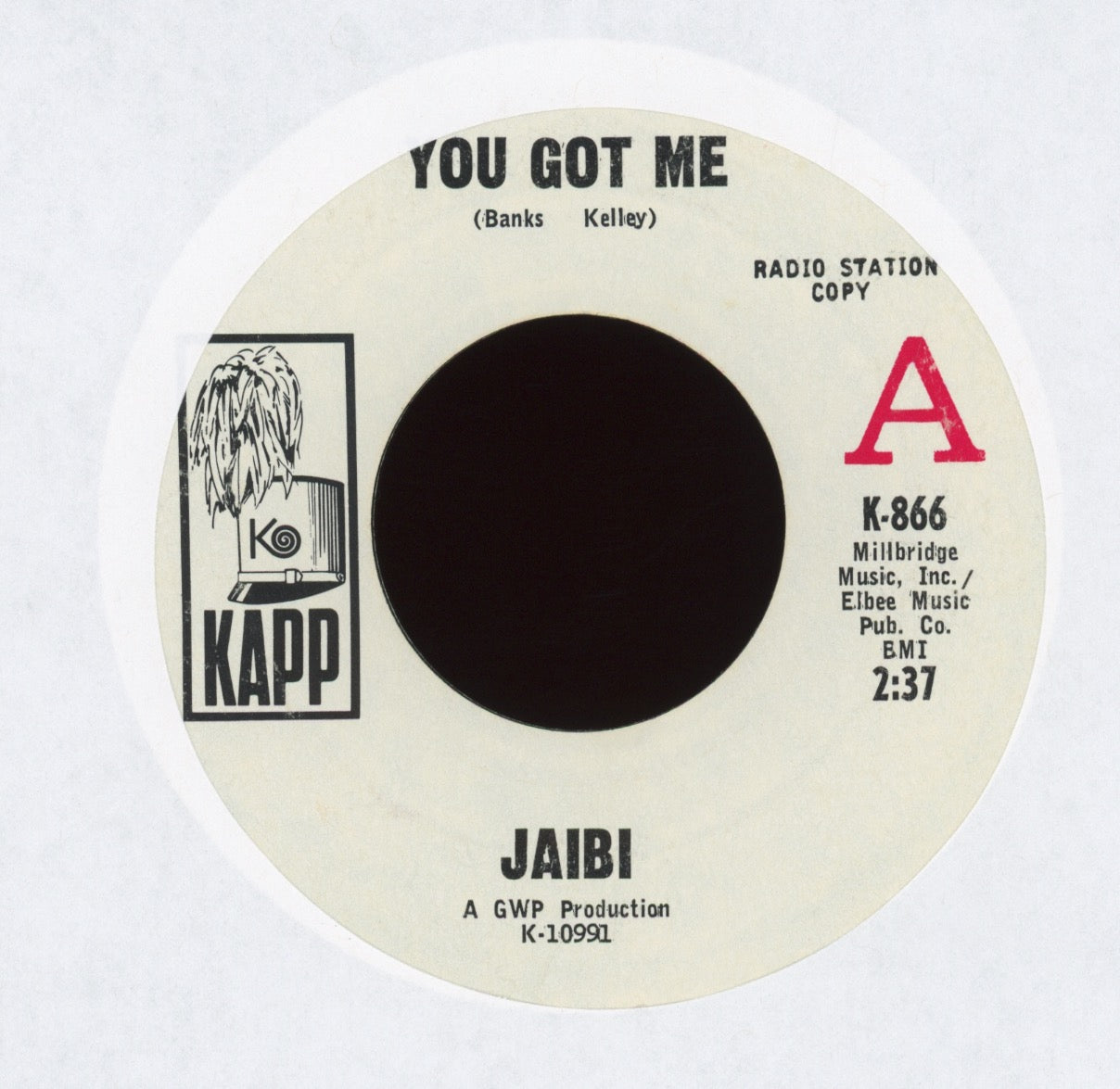 Jaibi - What Good Am I on Kapp Promo Crossover Soul 45