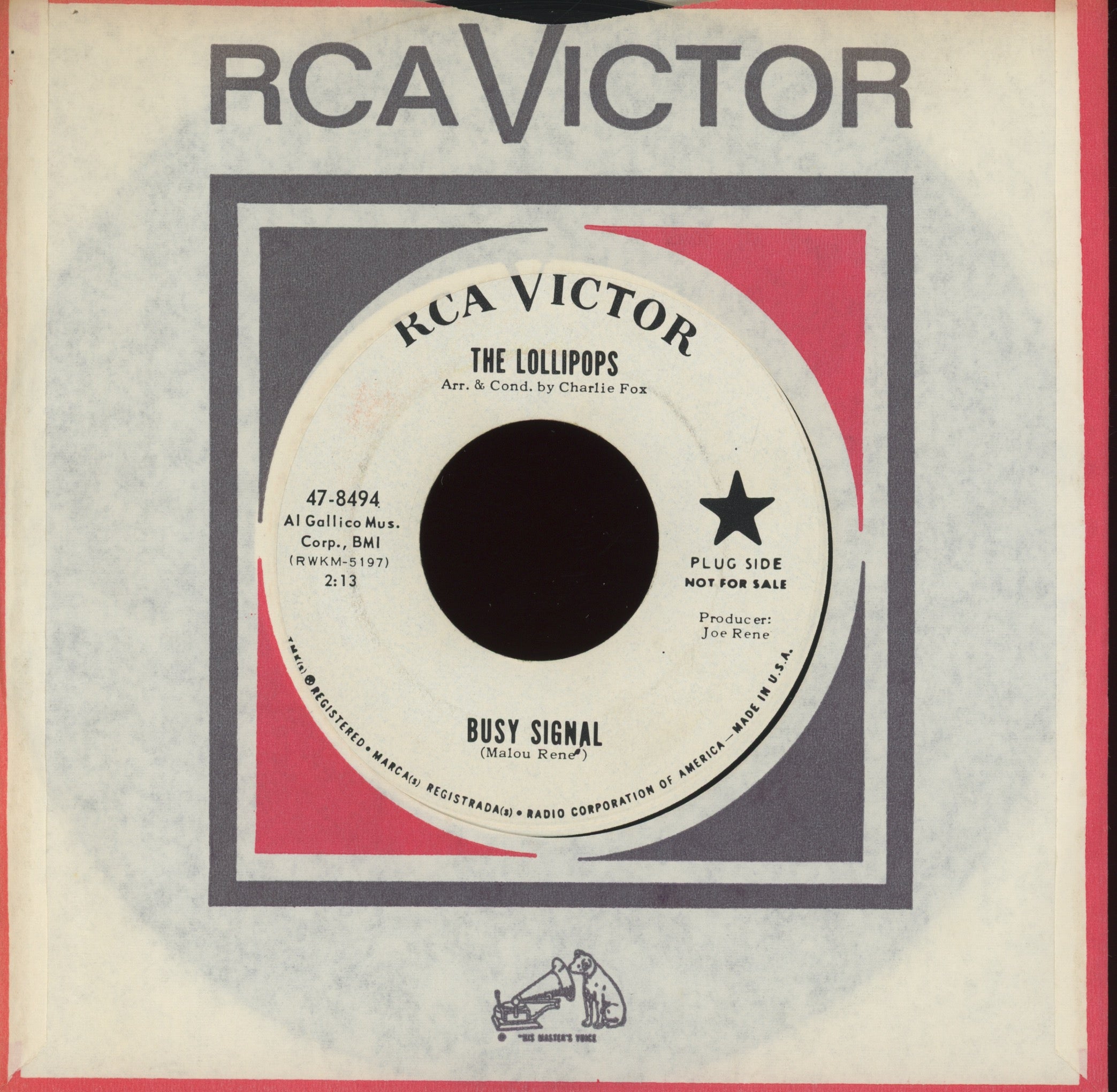 The Lollipops - Busy Signal on RCA Promo Northern Soul 45 Hear