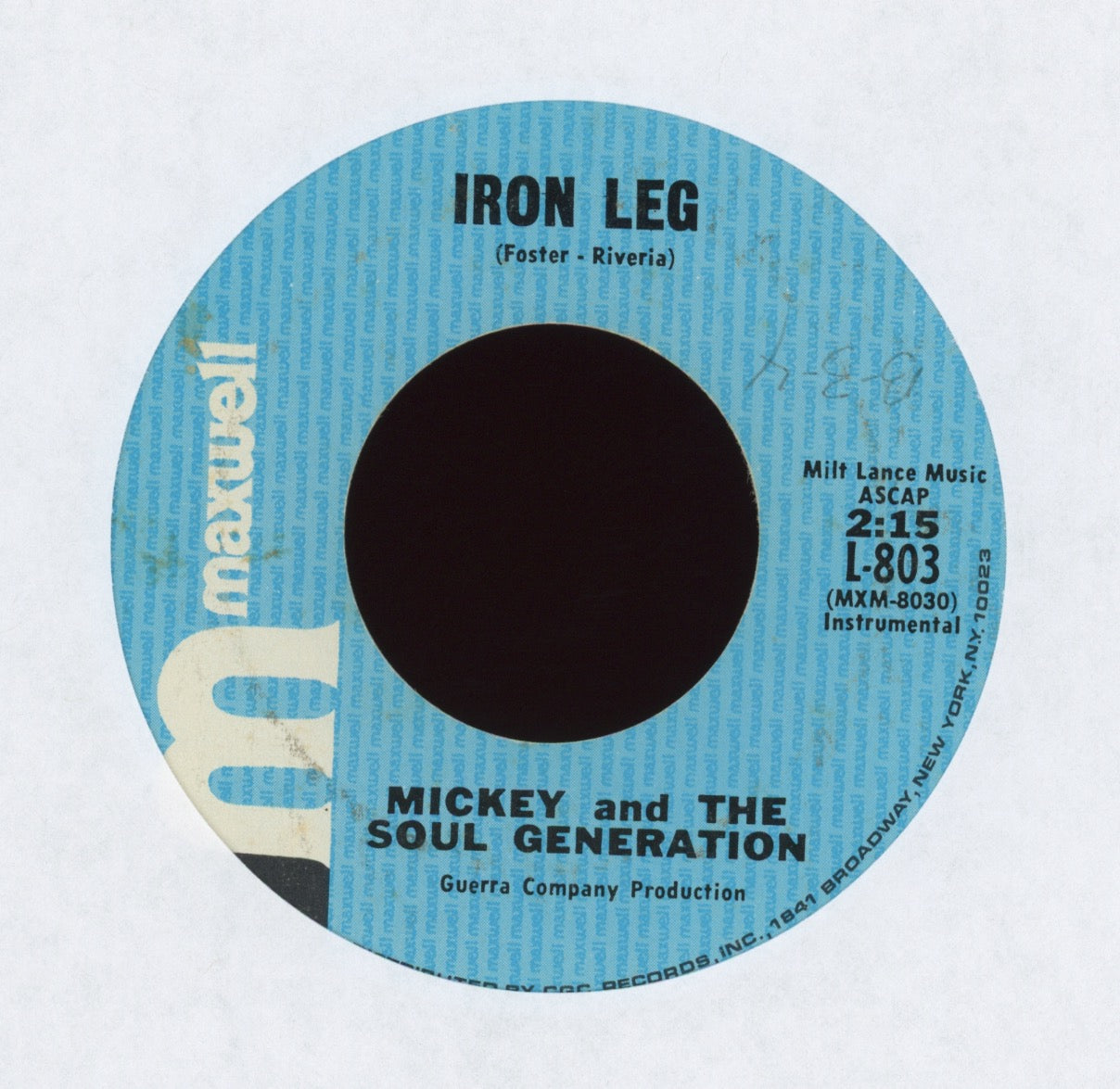 Mickey & The Soul Generation - Iron Leg on Maxwell Funk 45