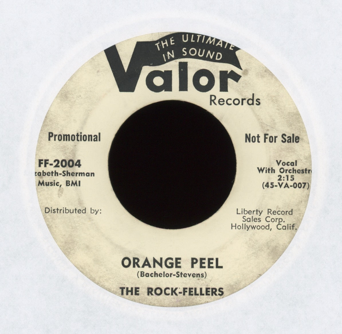 The Rock-Fellers - Orange Peel on Valor Promo Sleazy R&B Rocker 45