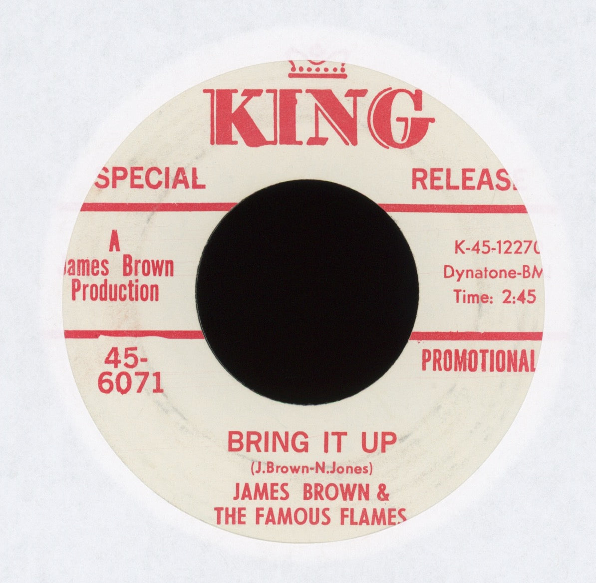 James Brown & The Famous Flames - Bring It Up on King Rare Promo Funk 45 With JB Intro