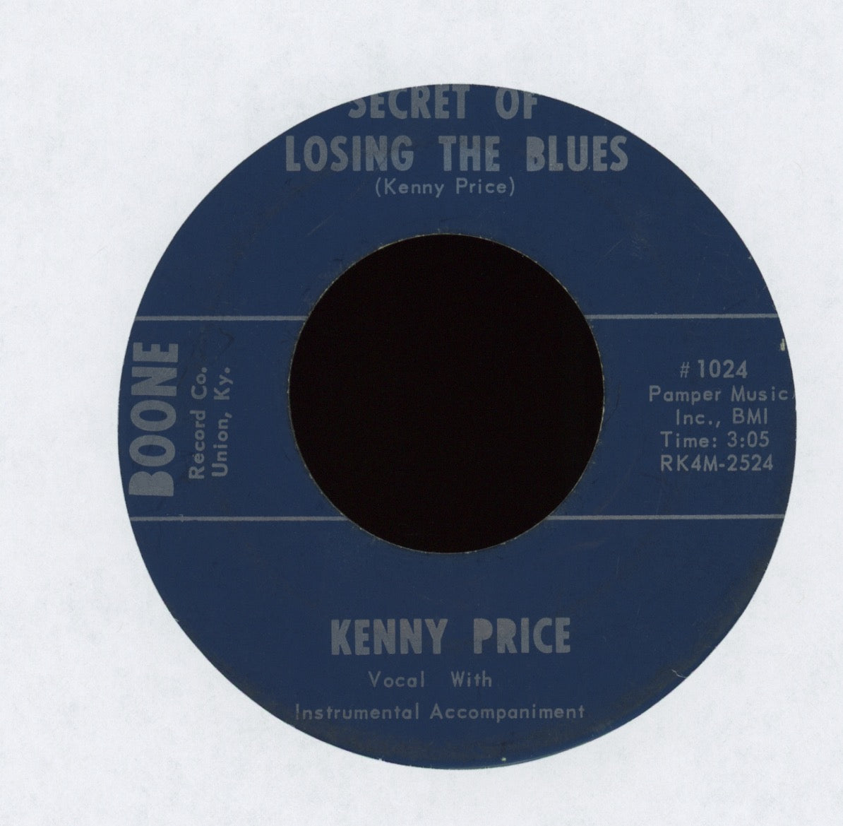 Kenny Price - Low And Lonely on Boone Rockabilly 45