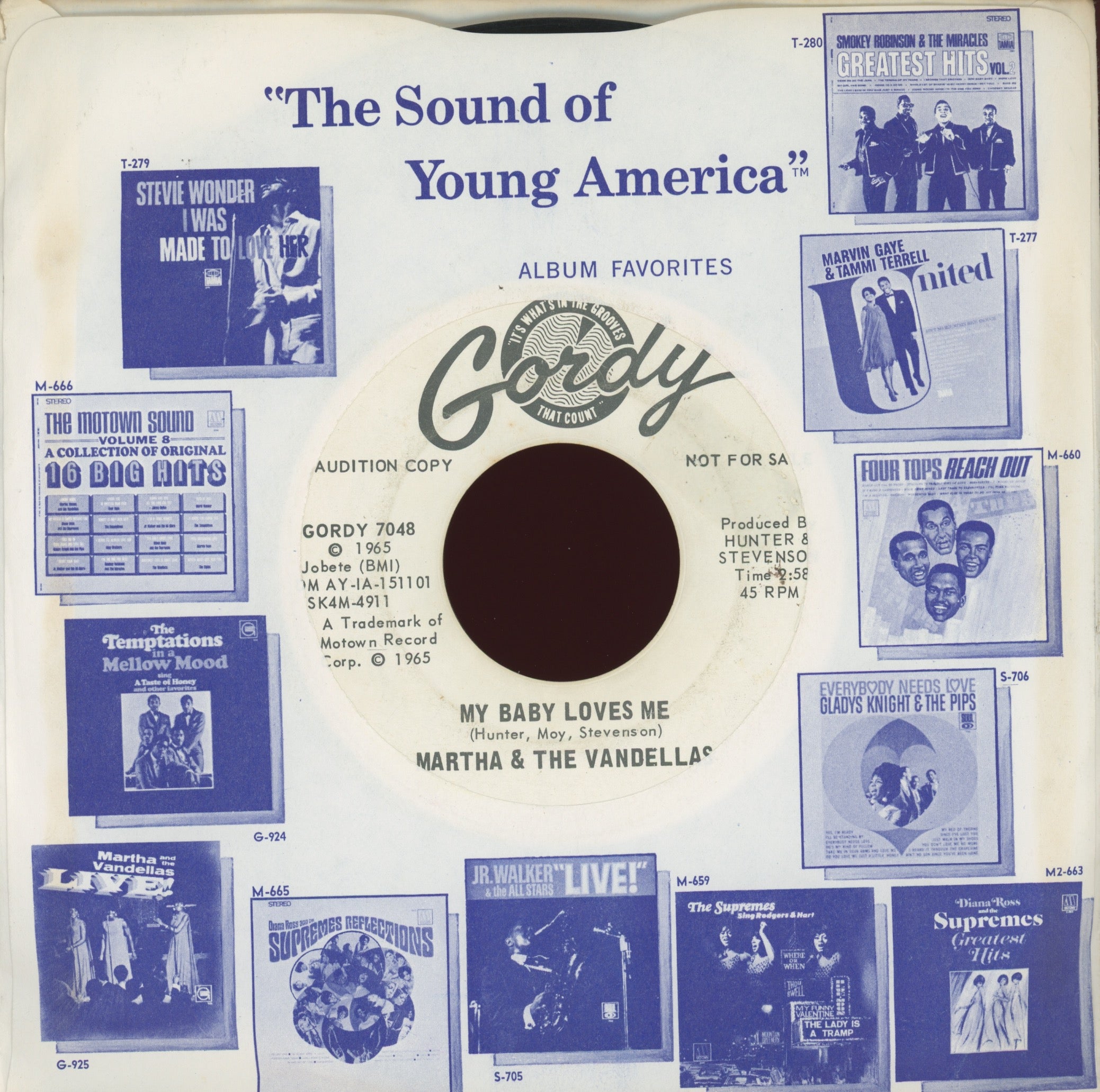 Martha Reeves & The Vandellas - My Baby Loves Me on Gordy Promo Northern Soul 45