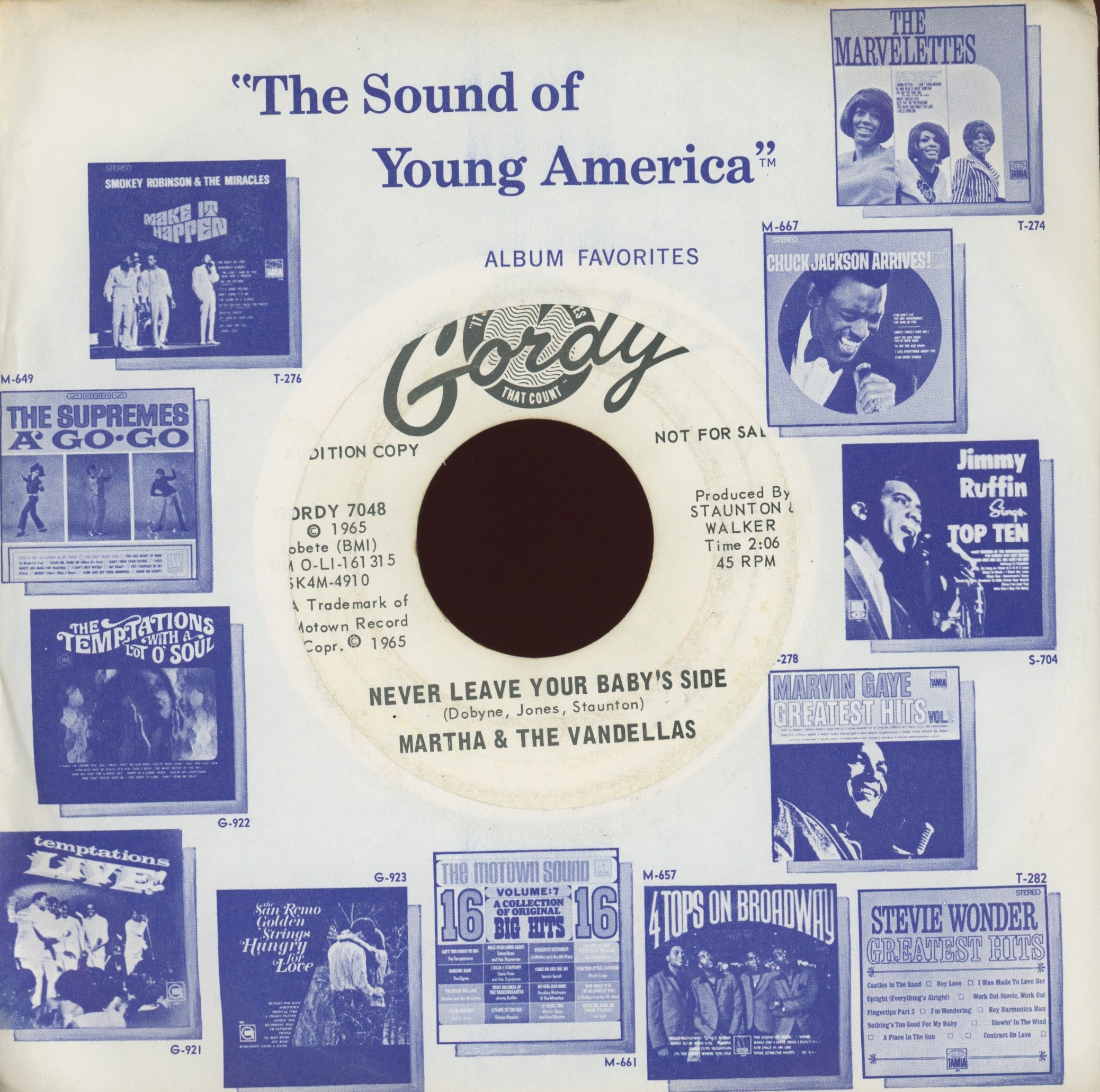 Martha Reeves & The Vandellas - My Baby Loves Me on Gordy Promo Northern Soul 45