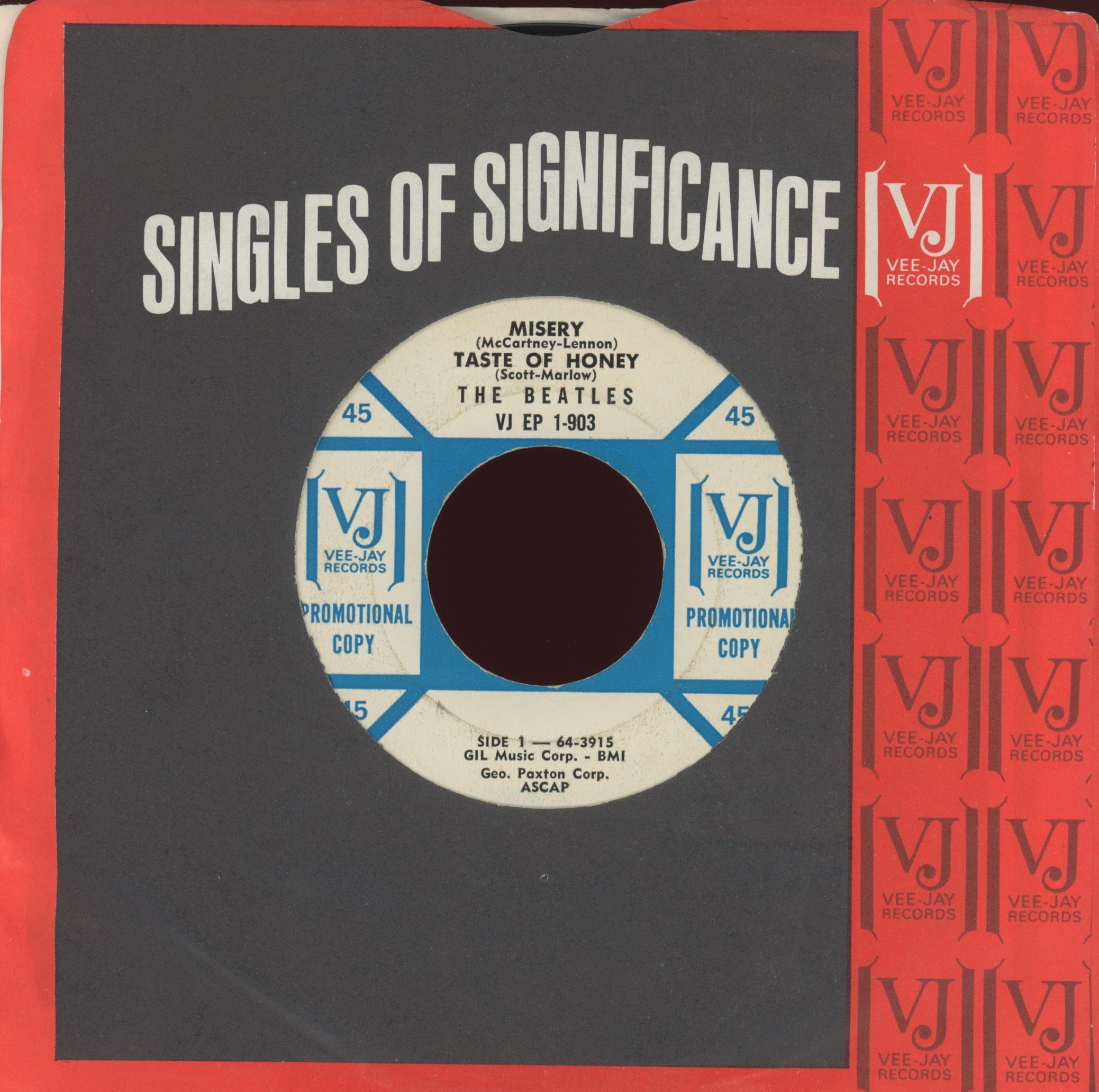 The Beatles - Souvenir Of Their Visit To America on Vee Jay Rare Promo With Company Sleeve