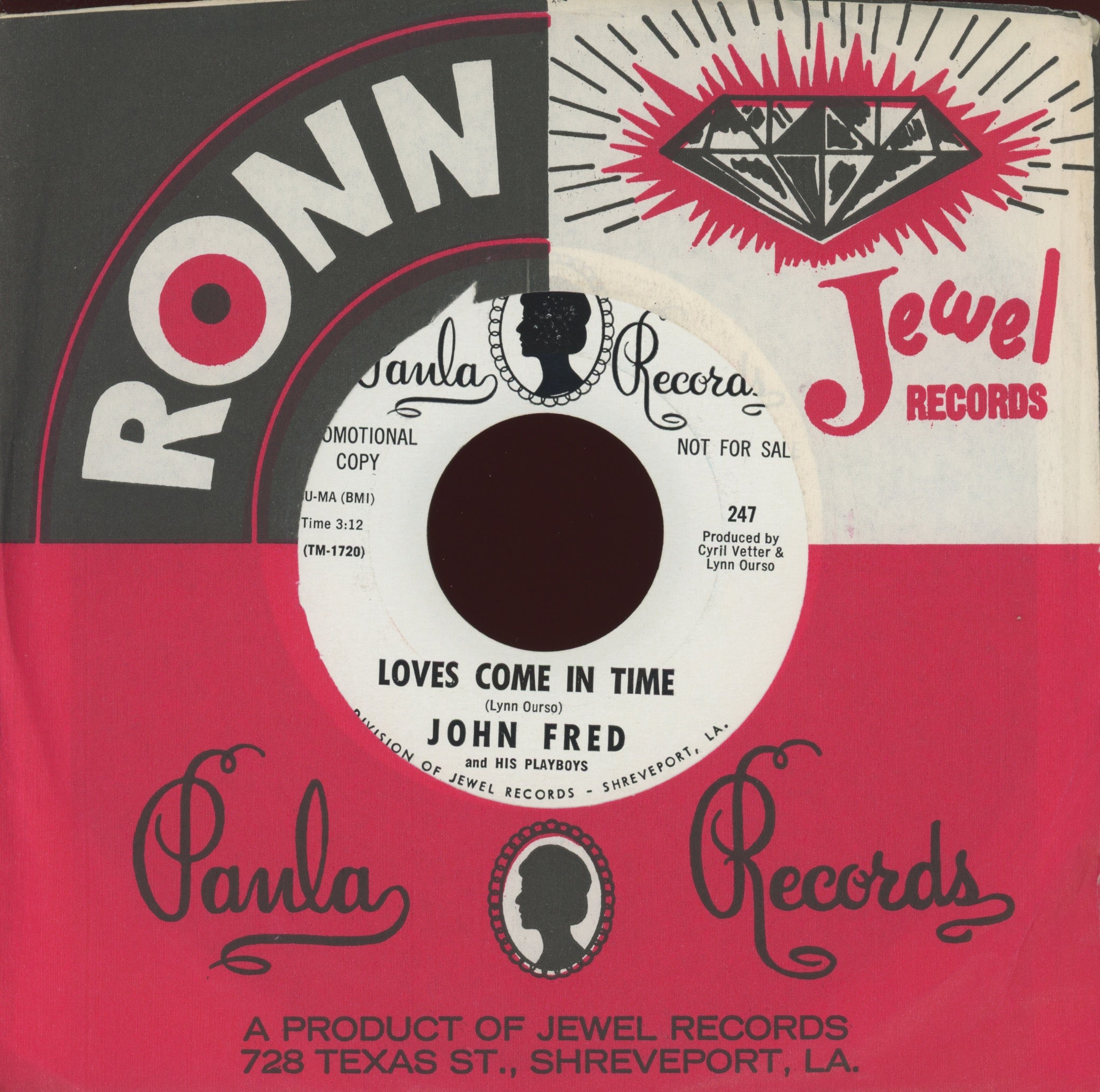John Fred & His Playboy Band - Outta My Head Paula Promo Garage 45