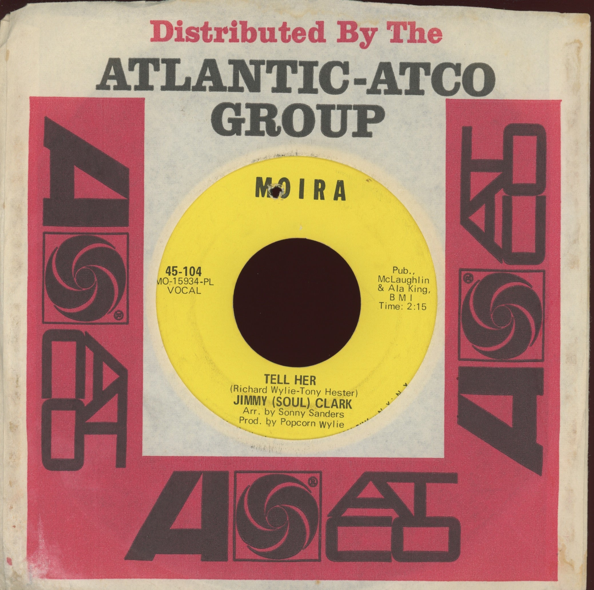 Jimmy Clark - Hold Your Horses on Moira Northern Soul 45